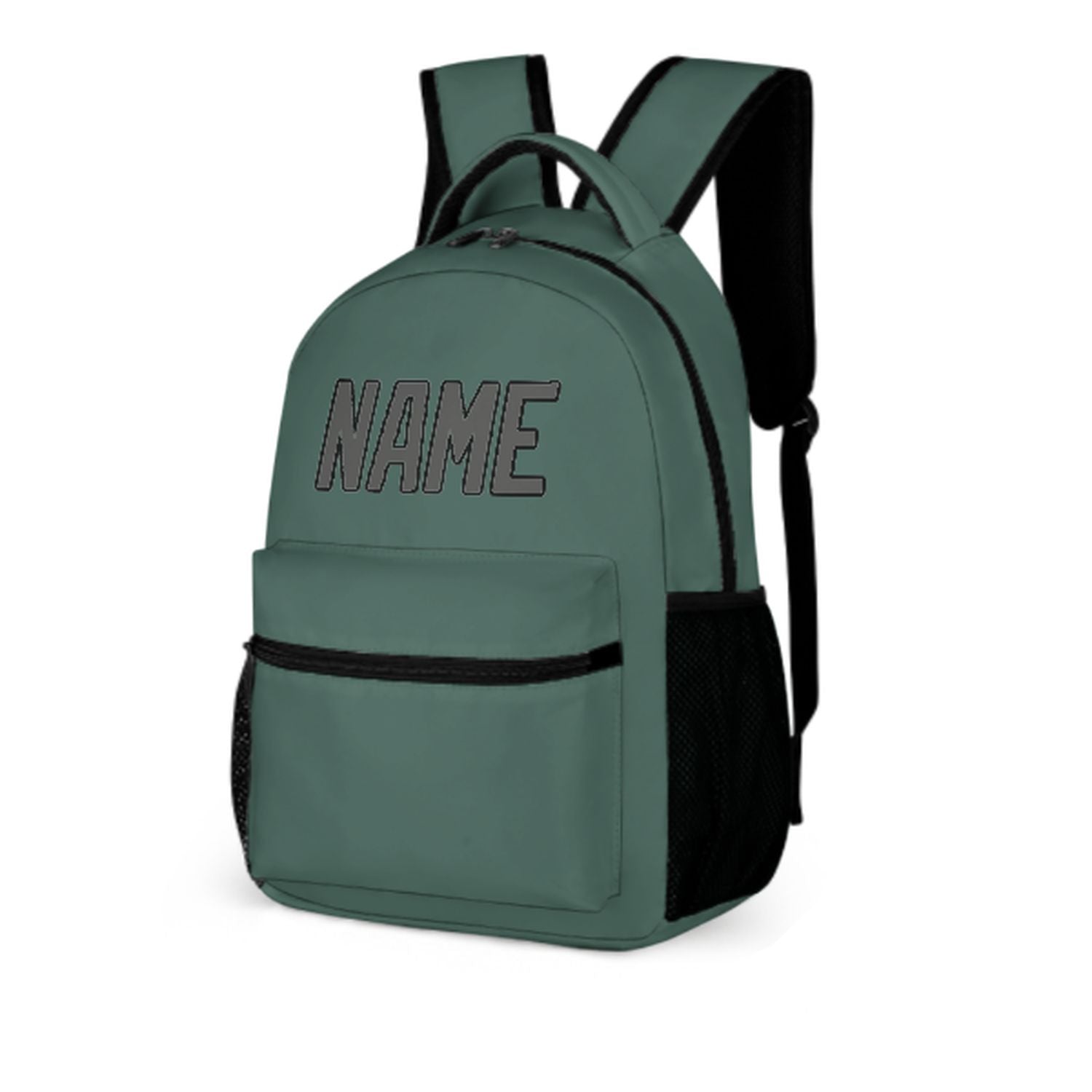 Zaino per bambini grigio scuro verde acqua personalizzato
