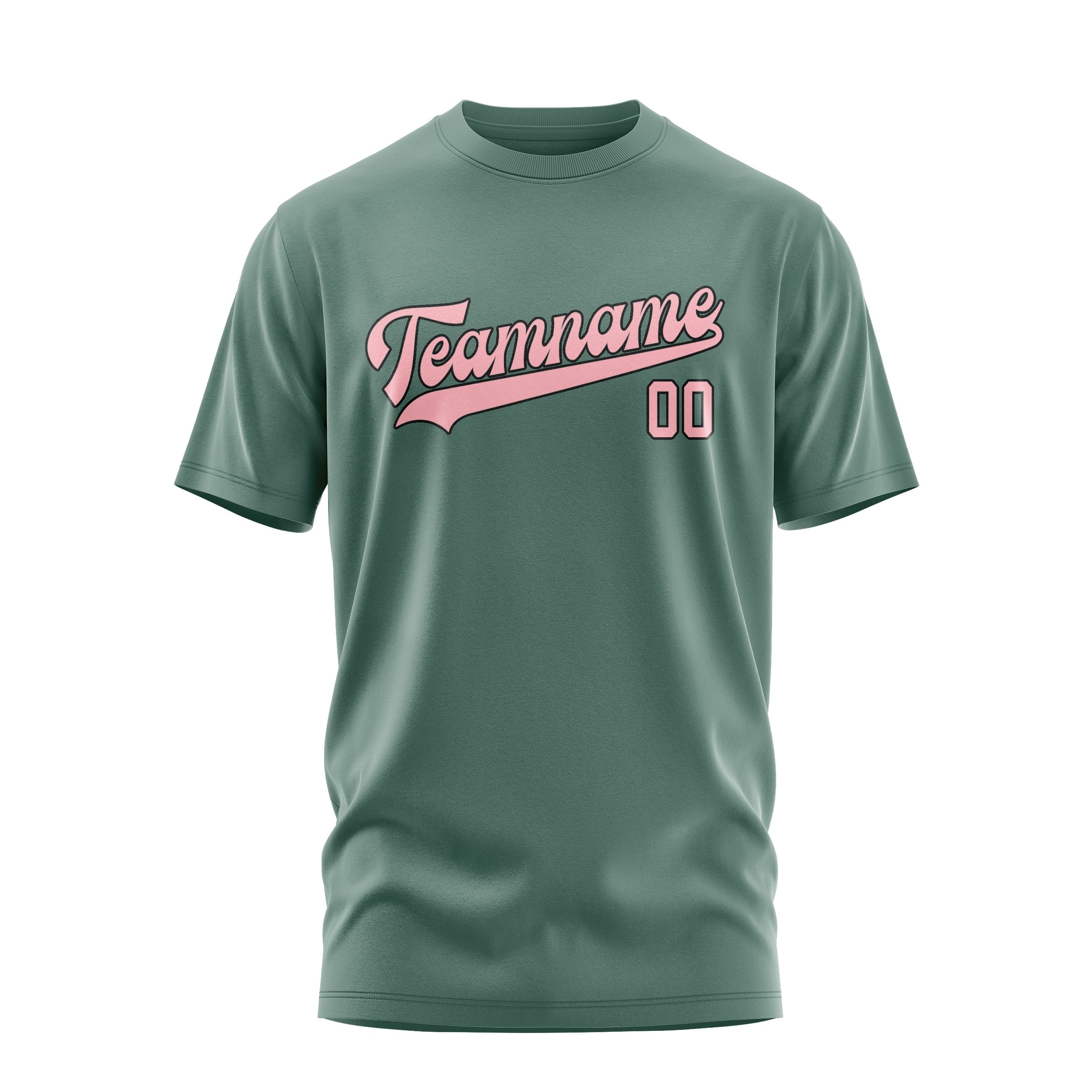 Maßgeschneidertes Blaugrün Rosa T-Shirt