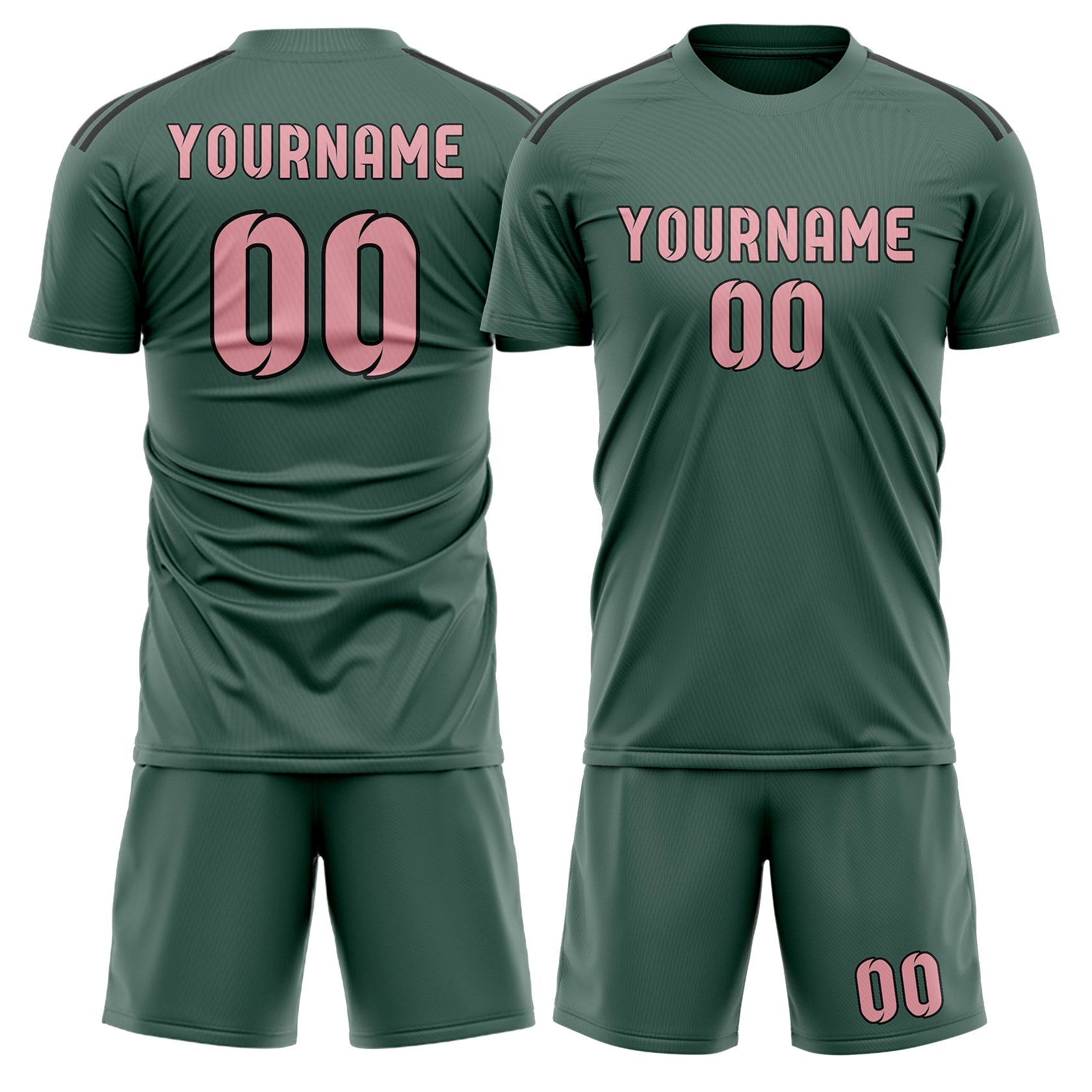 Maßgeschneidertes Professionelles Blaugrün Rosa Fußballtrikot-Set