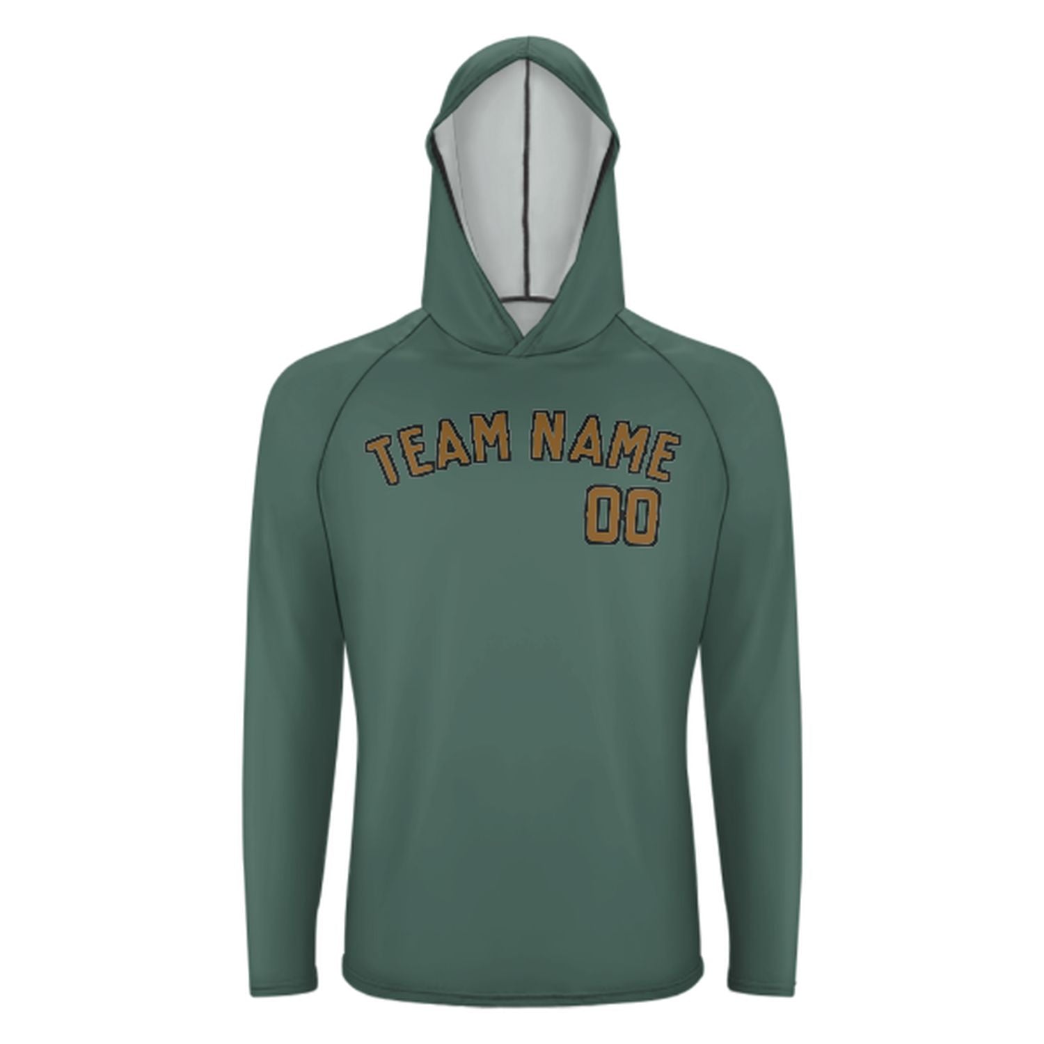 Na míru na míru modro-zelené khaki UV-hoodie