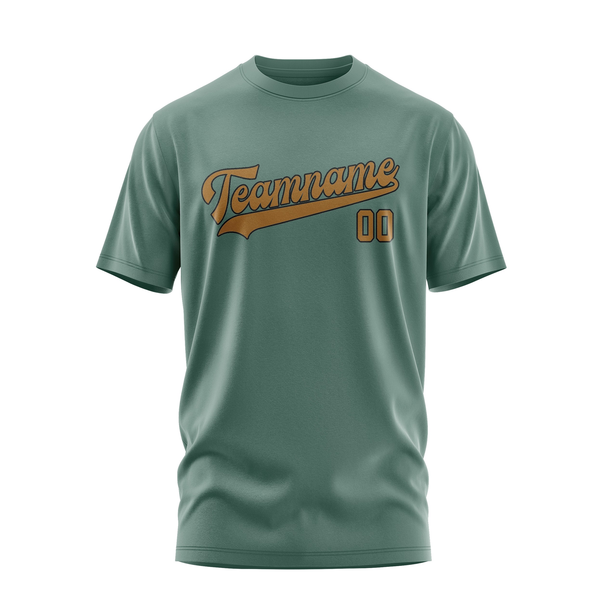 Maßgeschneidertes Blaugrün Khaki T-Shirt
