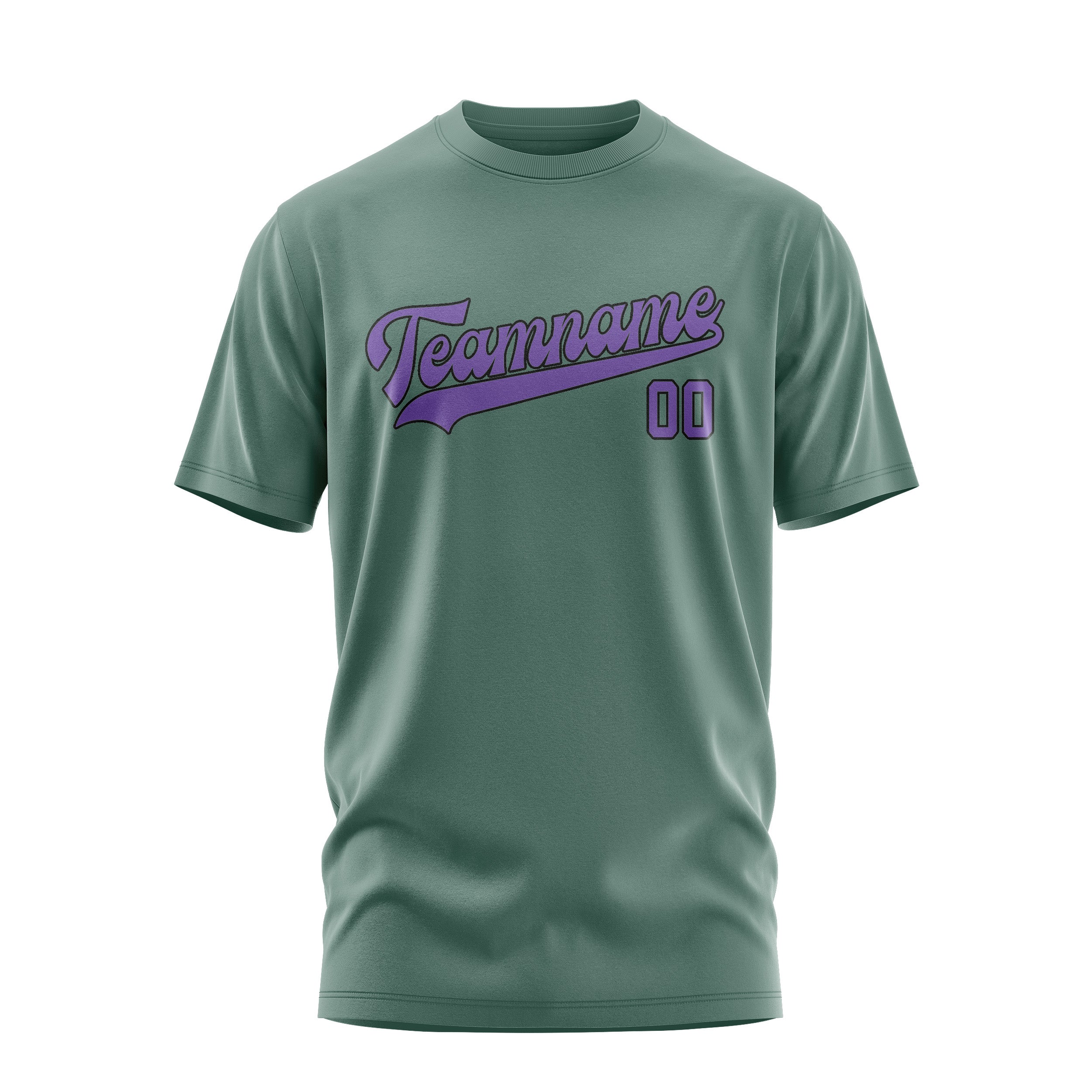 Maßgeschneidertes Blaugrün Lavendel T-Shirt