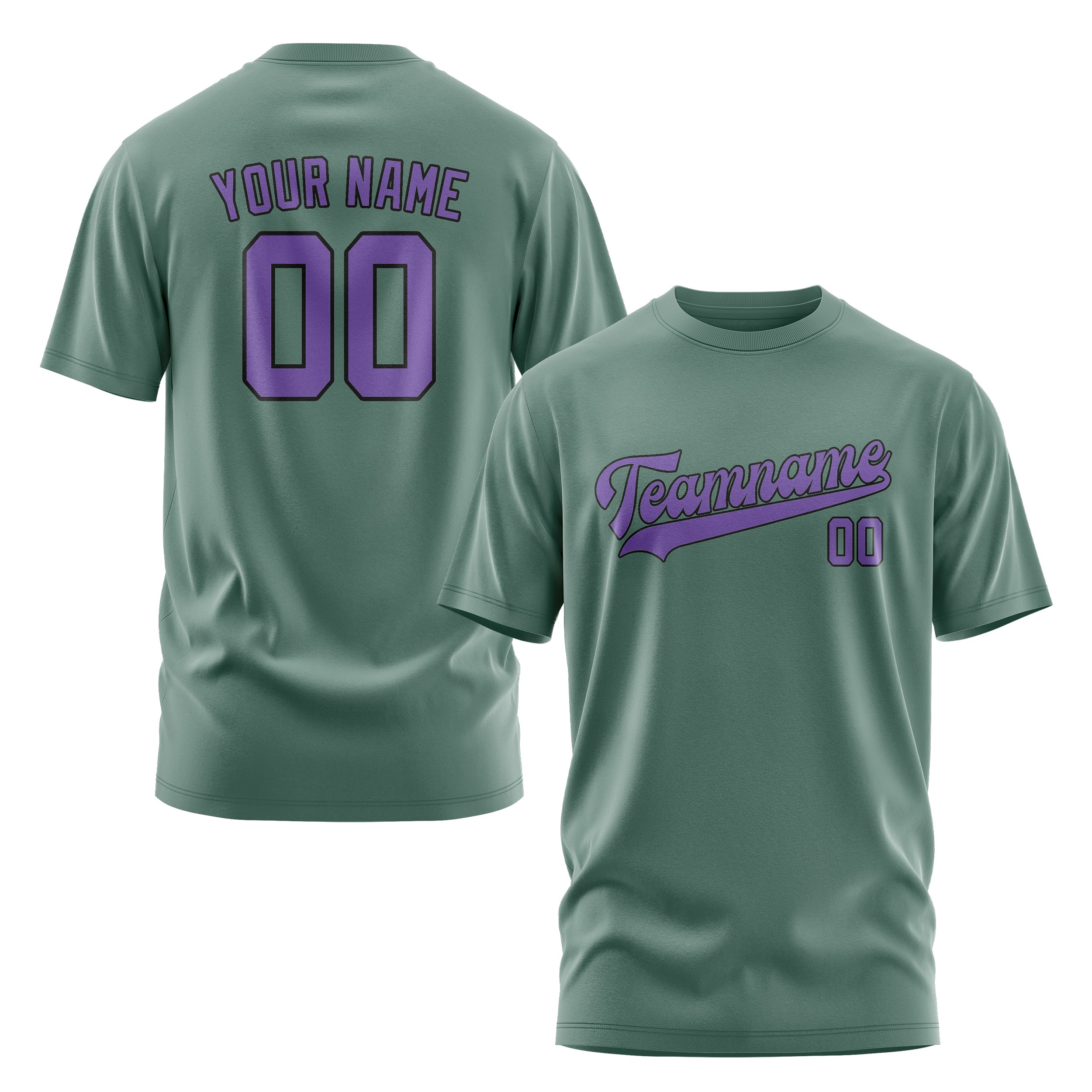 Maßgeschneidertes Blaugrün Lavendel T-Shirt
