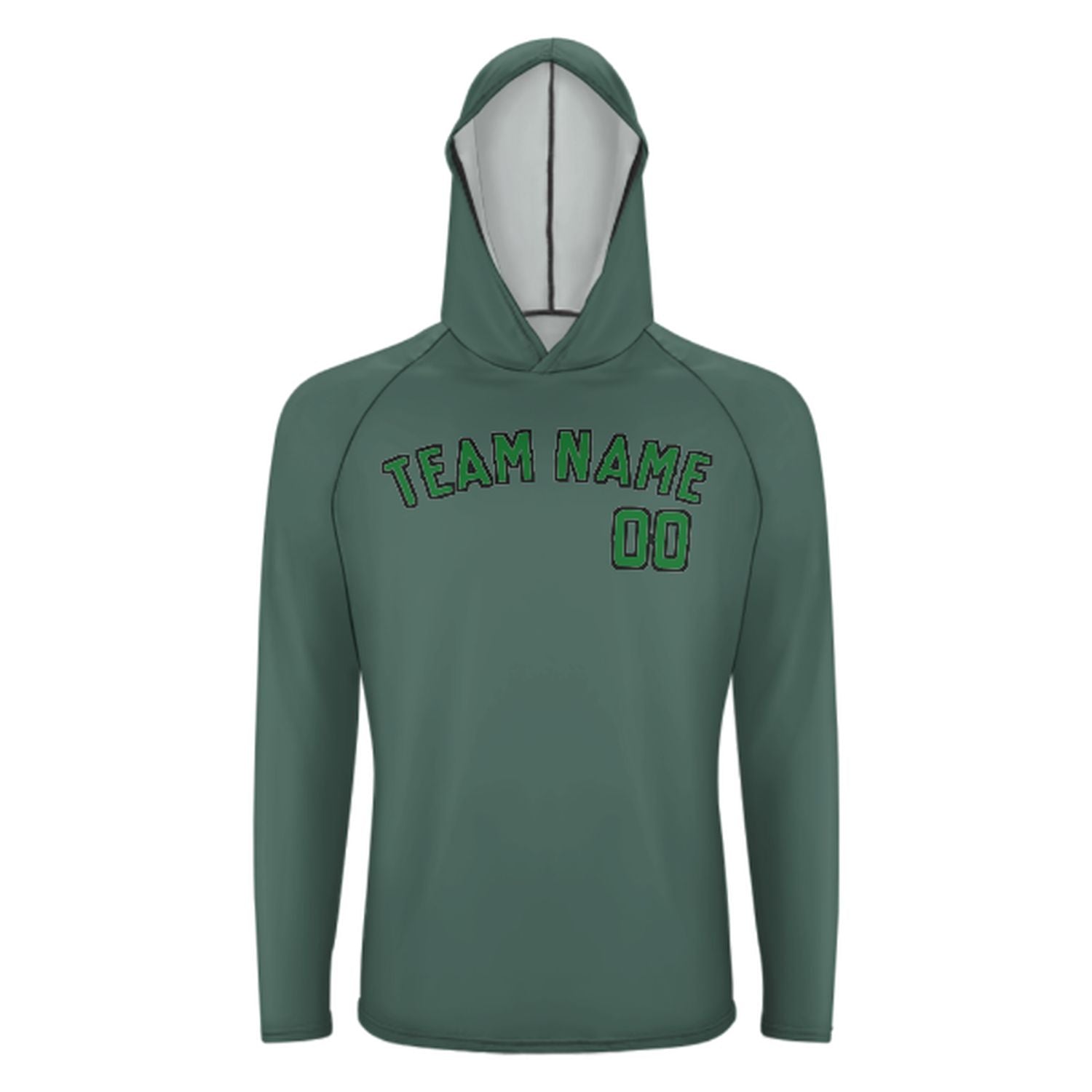 Na míru na míru modro-zelená zelená uv-hoodie