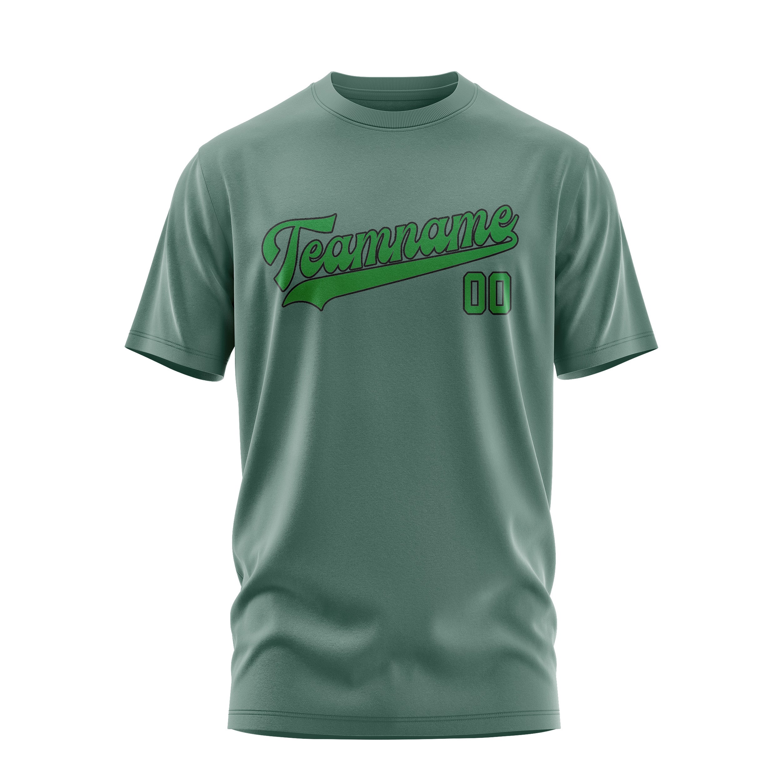 Maßgeschneidertes Blaugrün Smaragdgrün T-Shirt