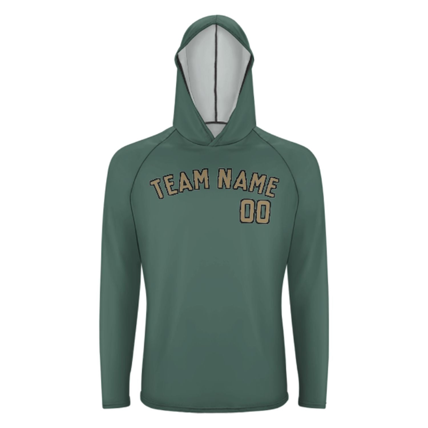 Na míru na míru modro-zelené Hellkhaki UV-Hoodie