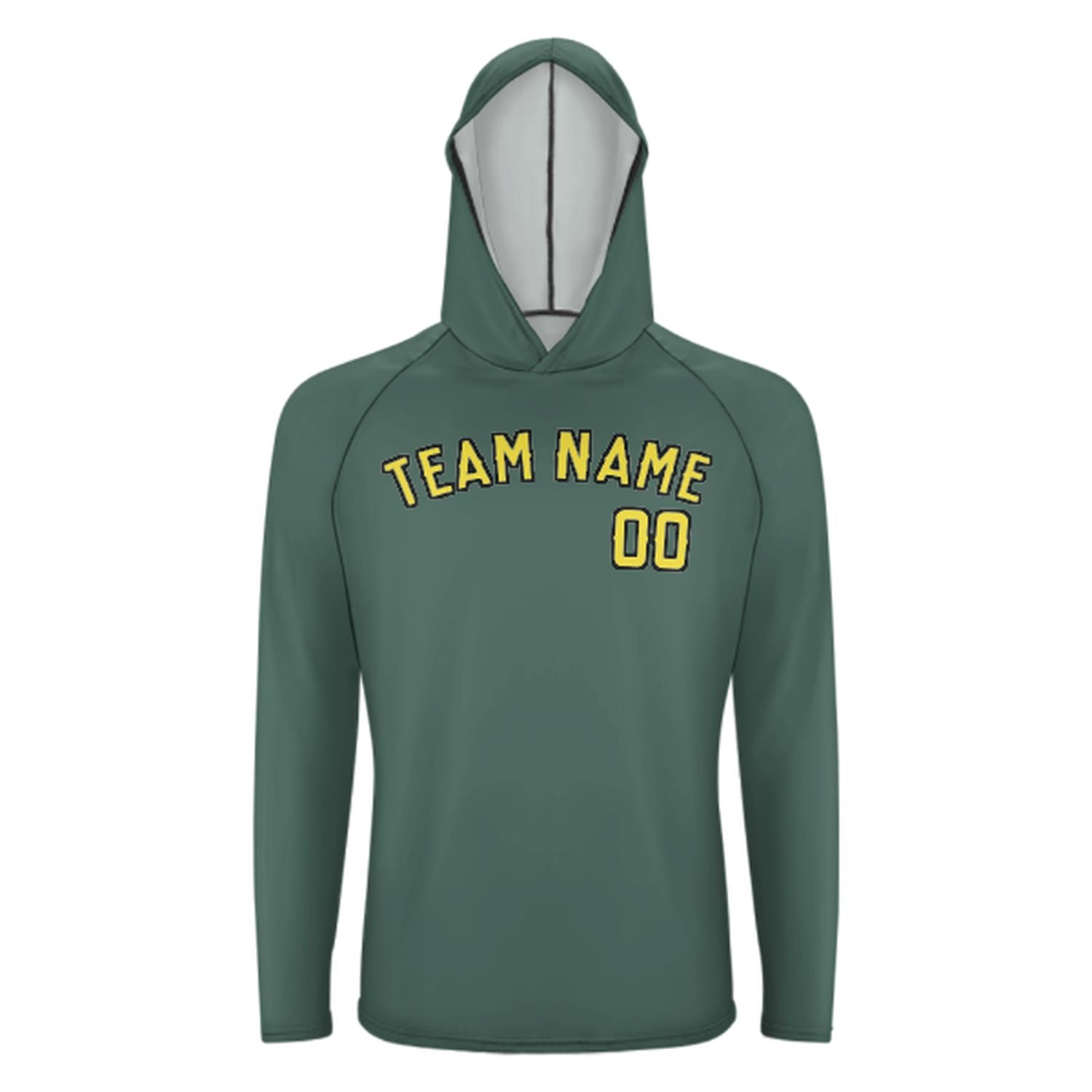 Na míru na míru modro-zelené bledě žluté UV-hoodie