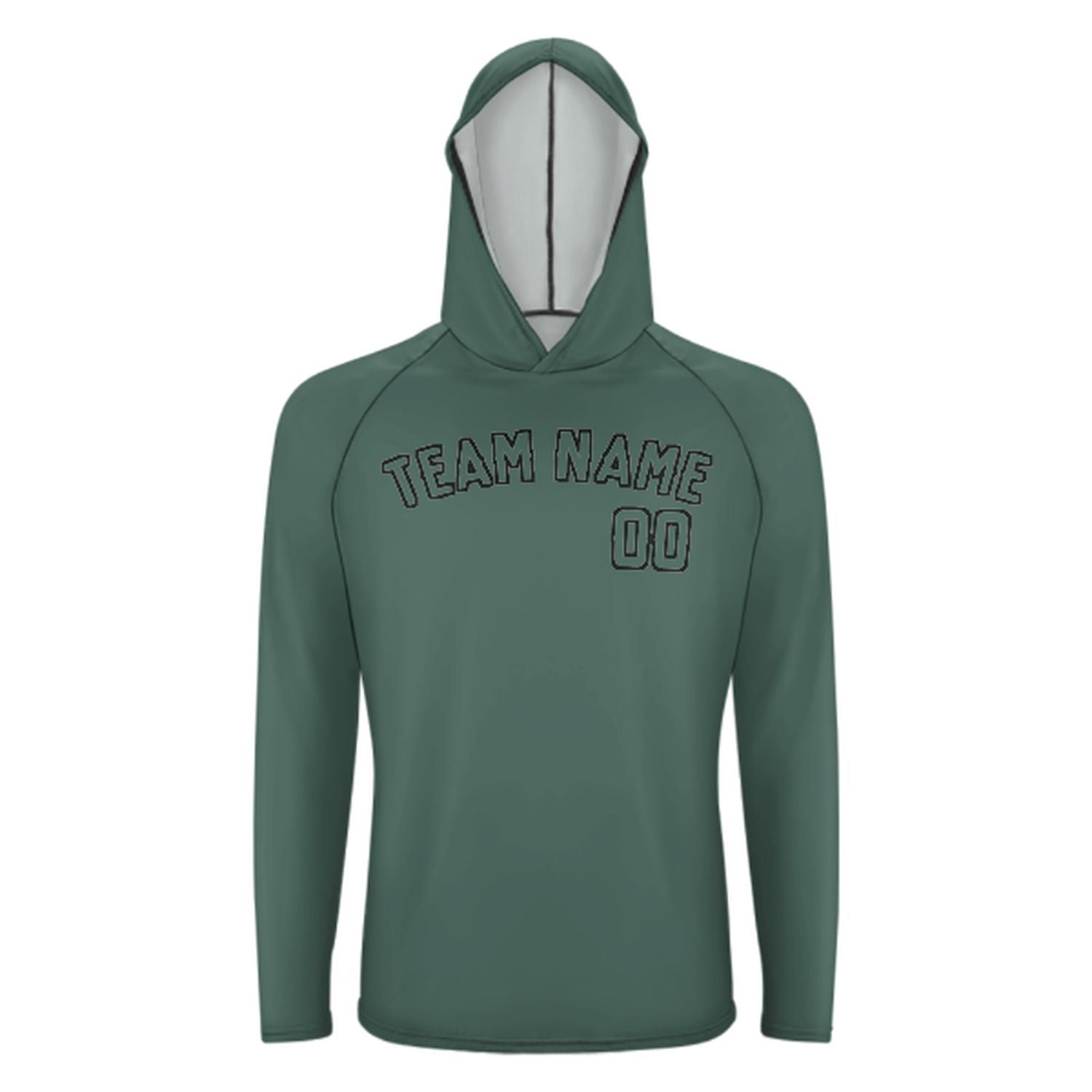 Na míru na míru modro-zelené UV-hoodie na míru