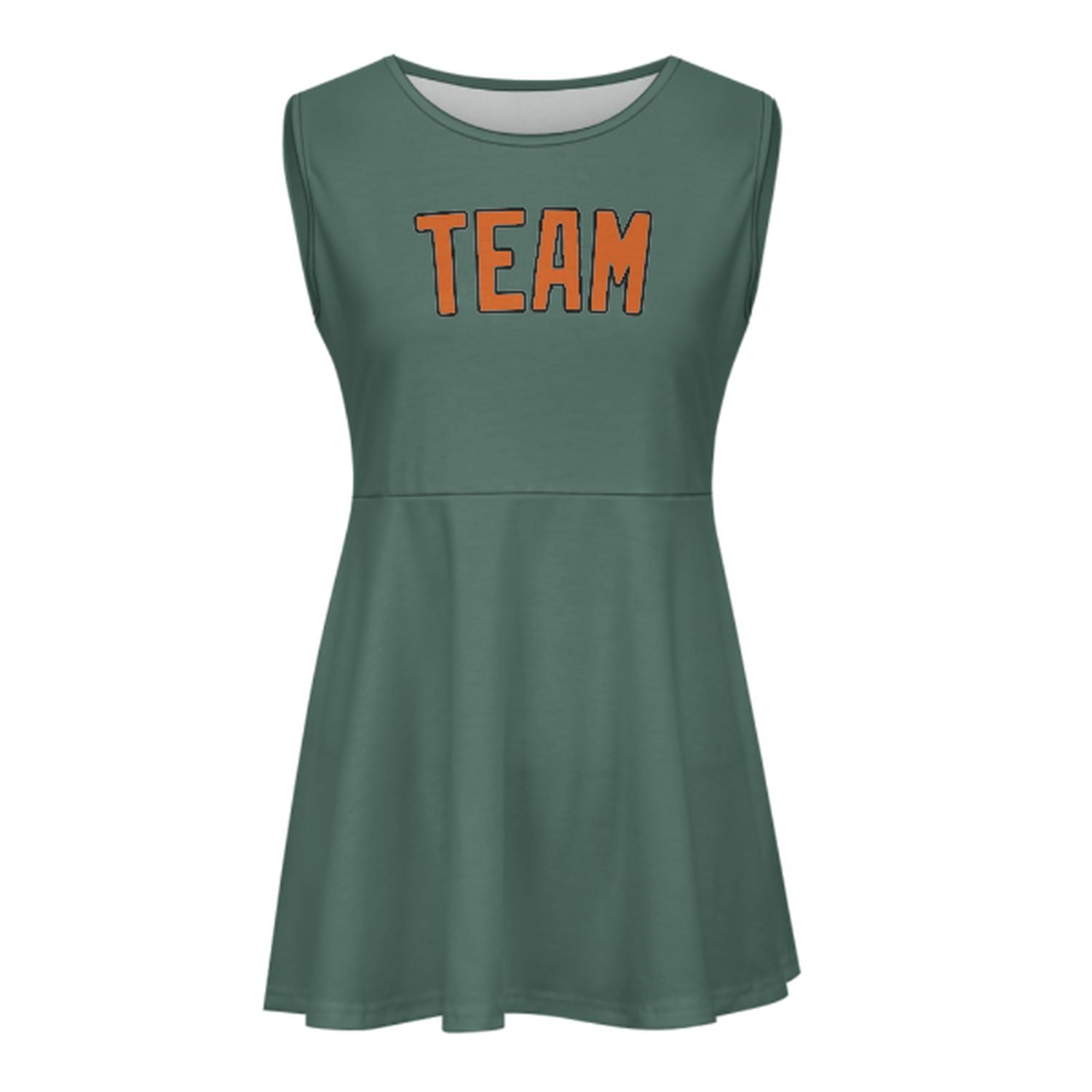 Abito da cheerleader arancione e verde acqua personalizzato