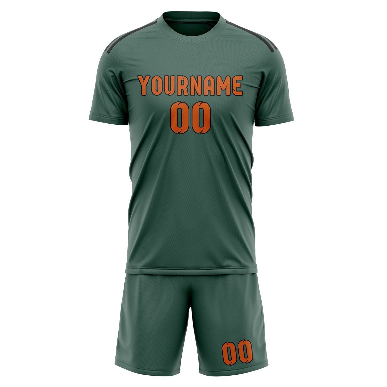 Maßgeschneidertes Professionelles Blaugrün Orange Fußballtrikot-Set