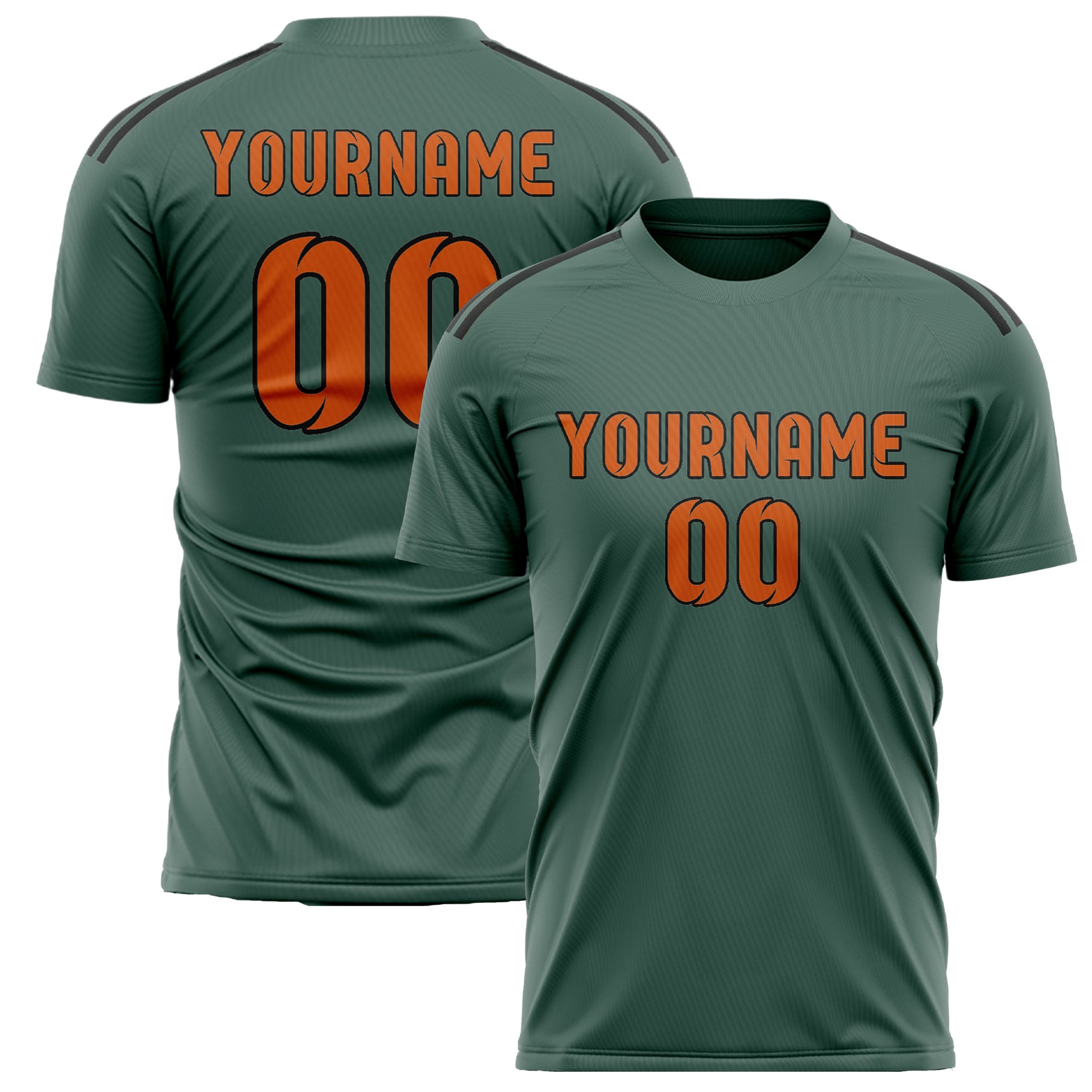 Benutzerdefiniertes Professionelles Blaugrün Orange Fußballtrikot