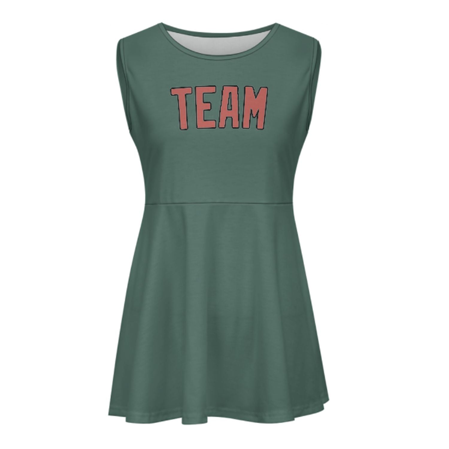 Abito da cheerleader personalizzato color verde acqua e rame
