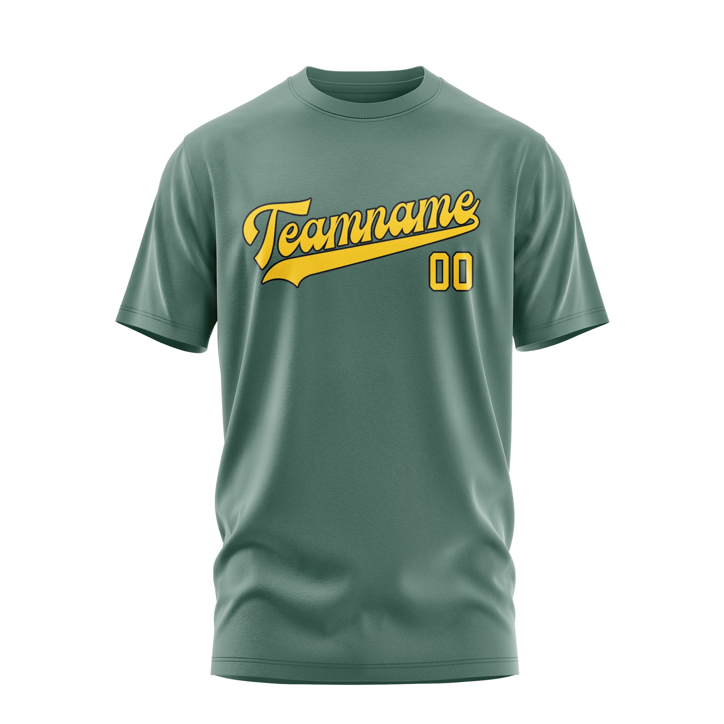 Maßgeschneidertes Blaugrün Gold T-Shirt