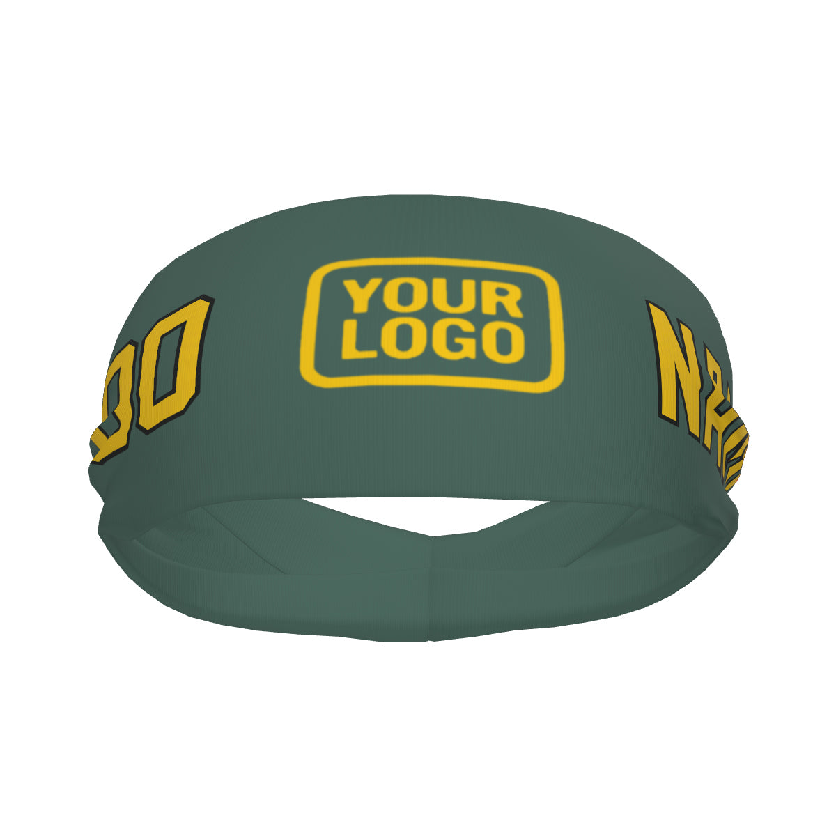 Fascia sportiva personalizzata color verde acqua e oro