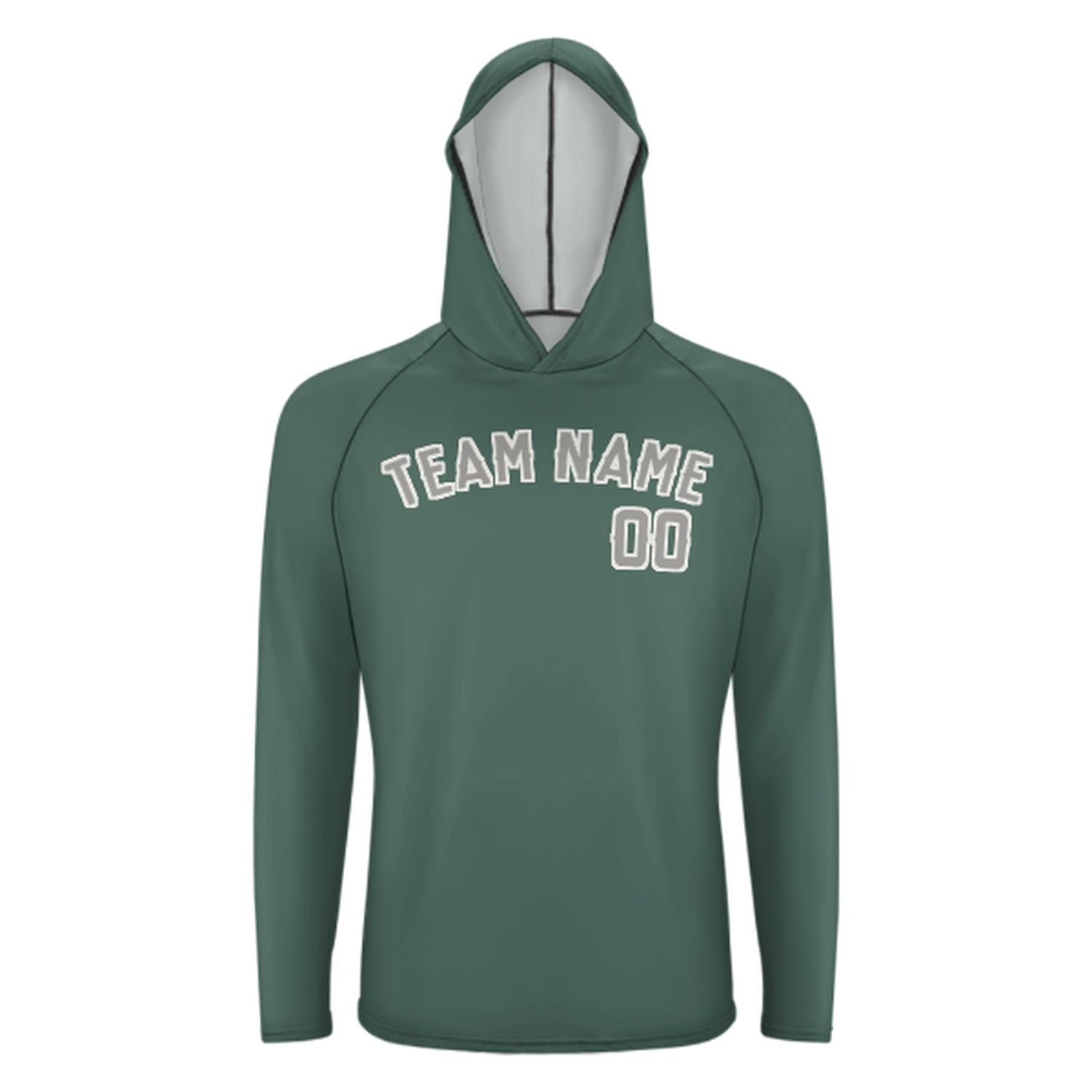 Na míru na míru modro-zelené šedé UV-hoodie