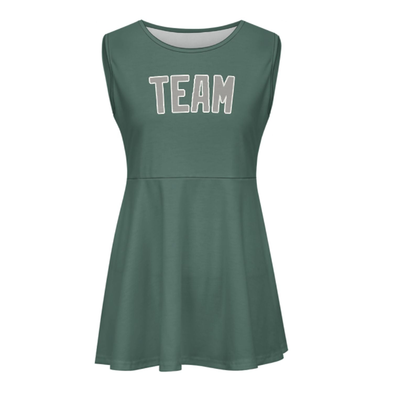 Abito da cheerleader grigio-verde acqua personalizzato