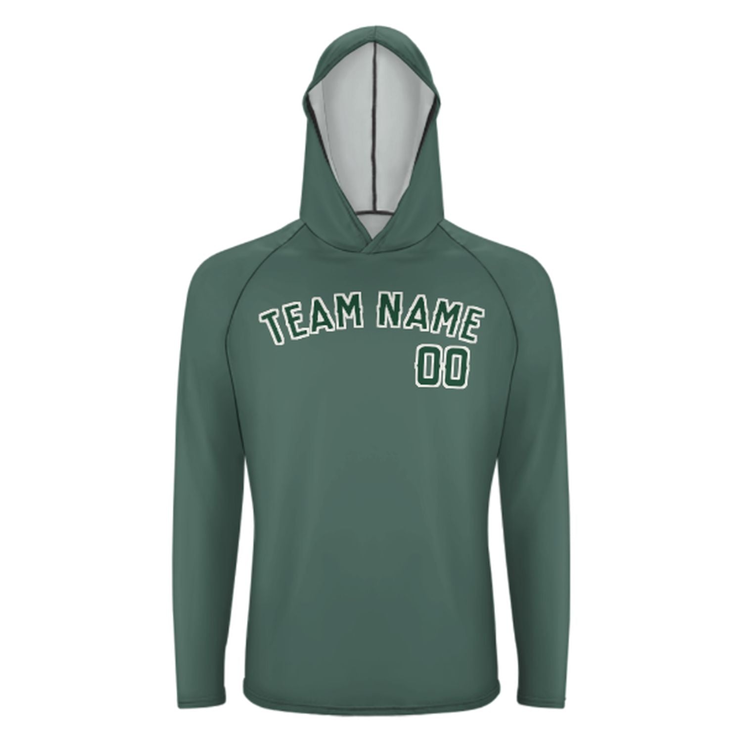 Na míru na míru modro-zelená zelená UV-hoodie