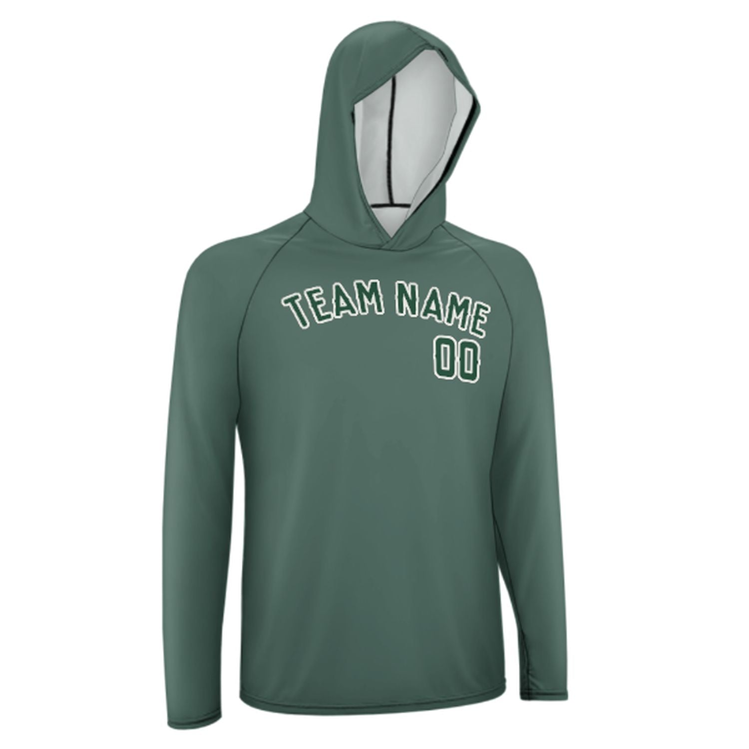 Na míru na míru modro-zelená zelená UV-hoodie