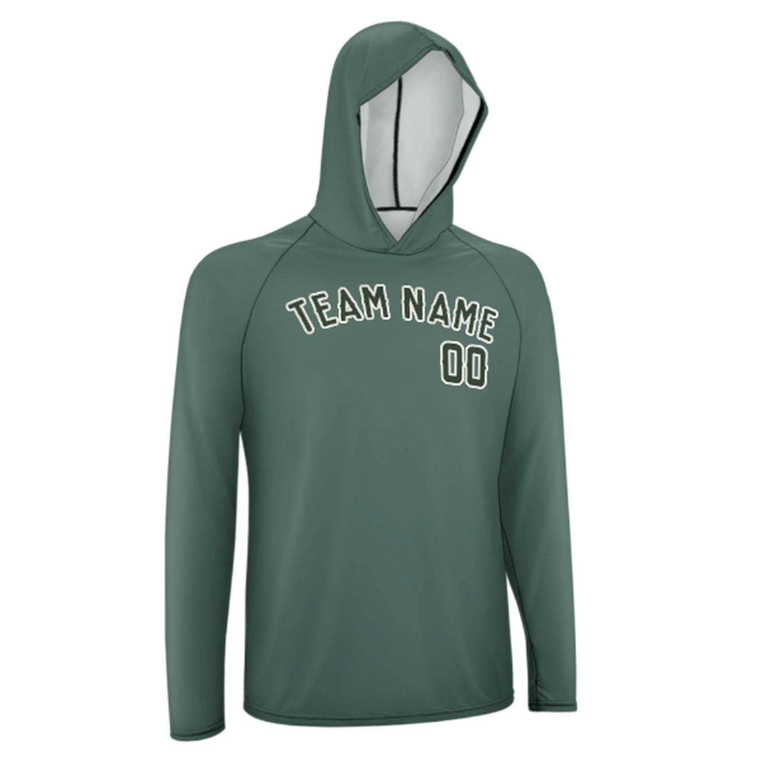 Na míru na míru modro-zelené zelené UV-hoodie