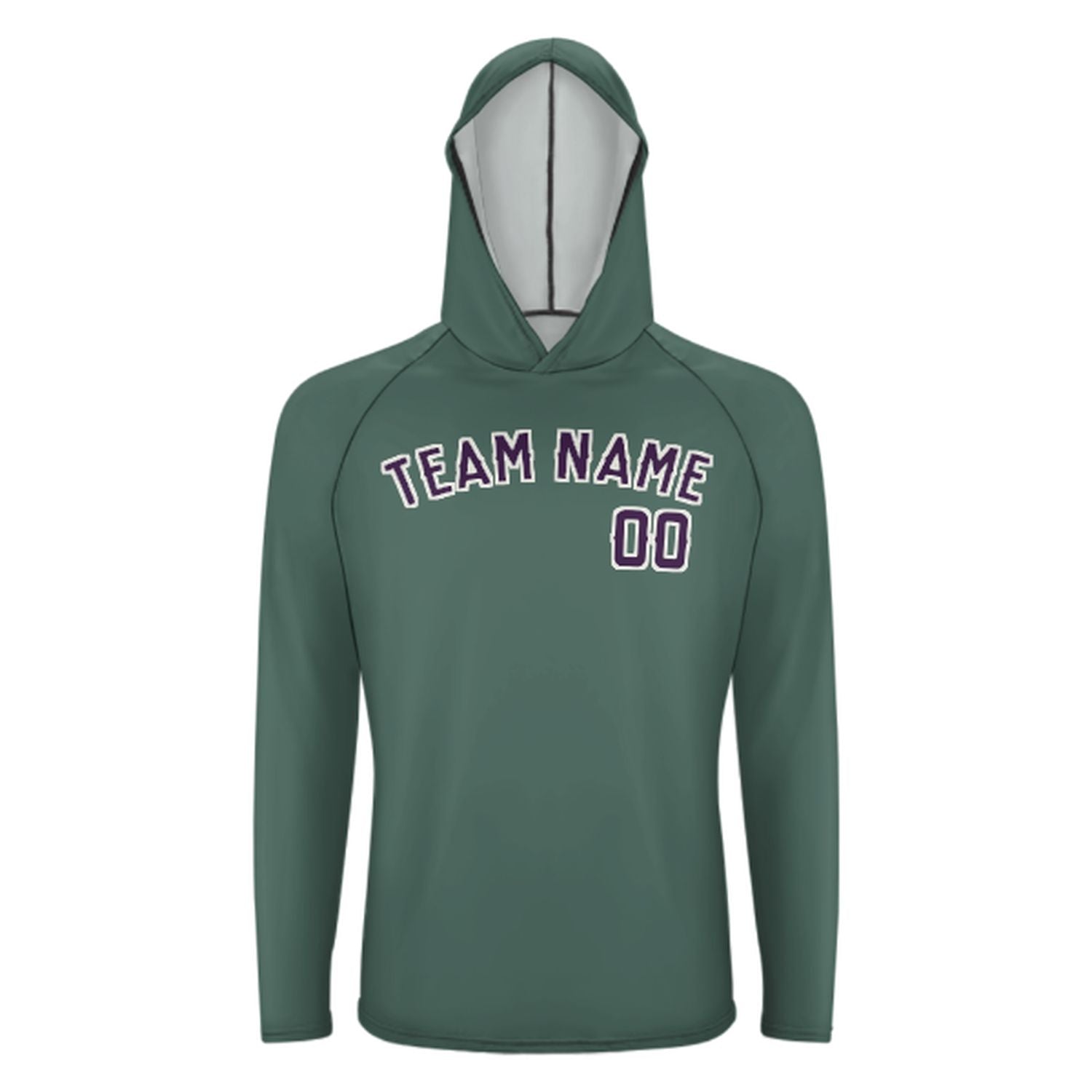 Na míru na míru modro-zelené fialové UV-hoodie