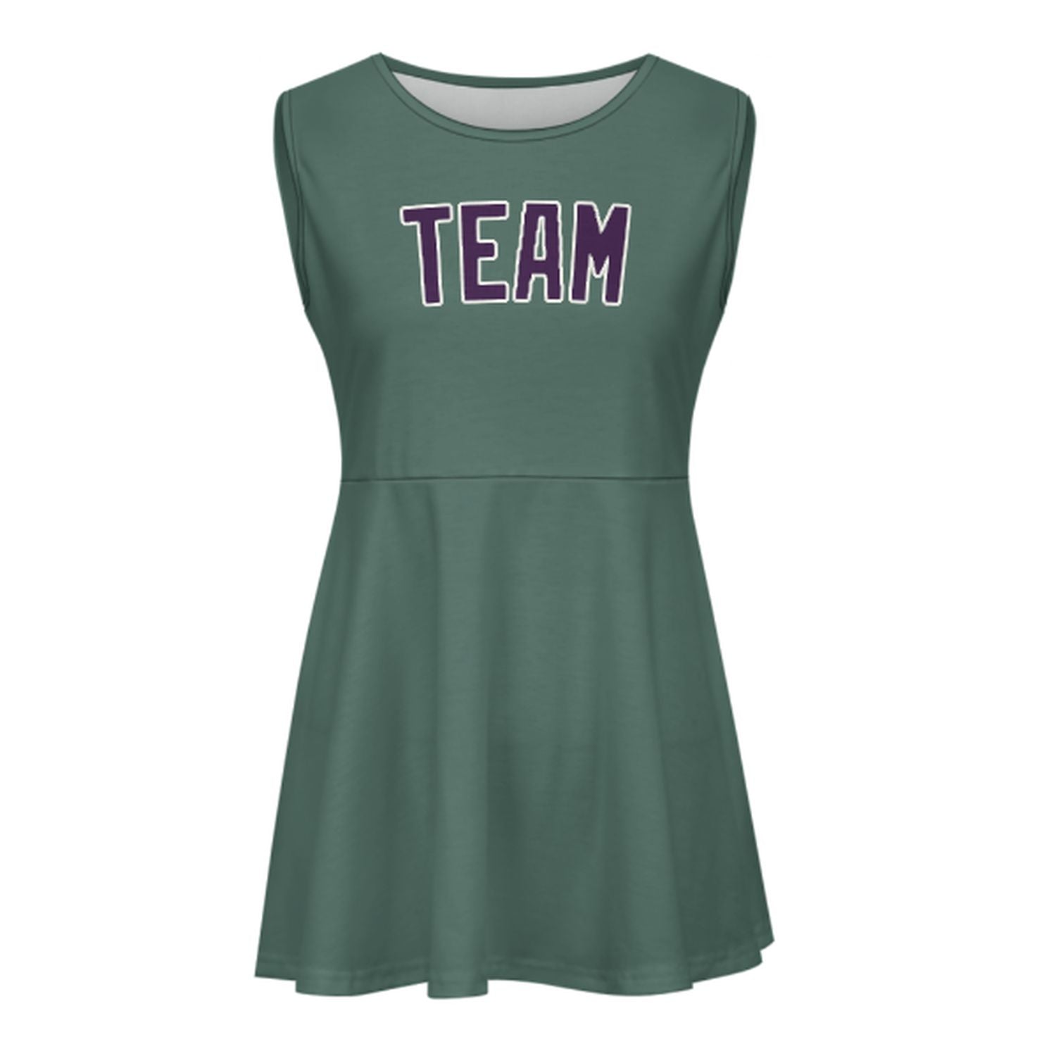 Abito da cheerleader viola e verde acqua personalizzato