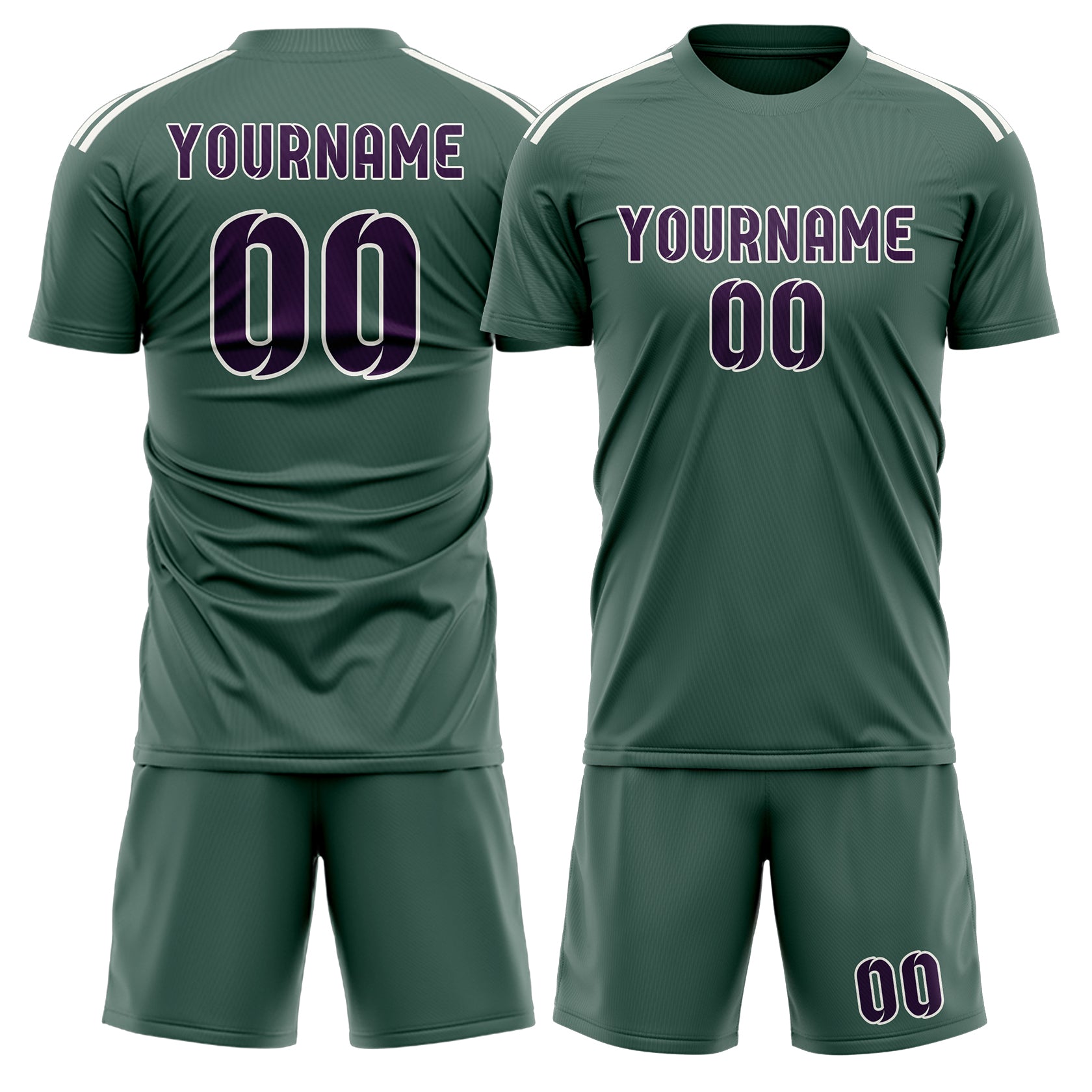 Maßgeschneidertes Professionelles Blaugrün Lila Fußballtrikot-Set