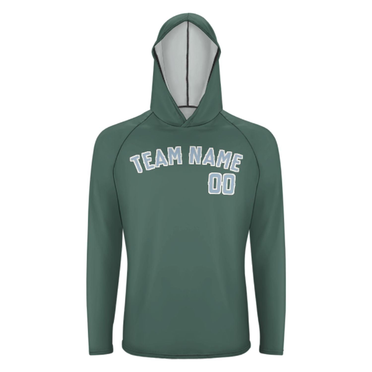 Na míru na míru modro-zelené světle modré UV-hoodie