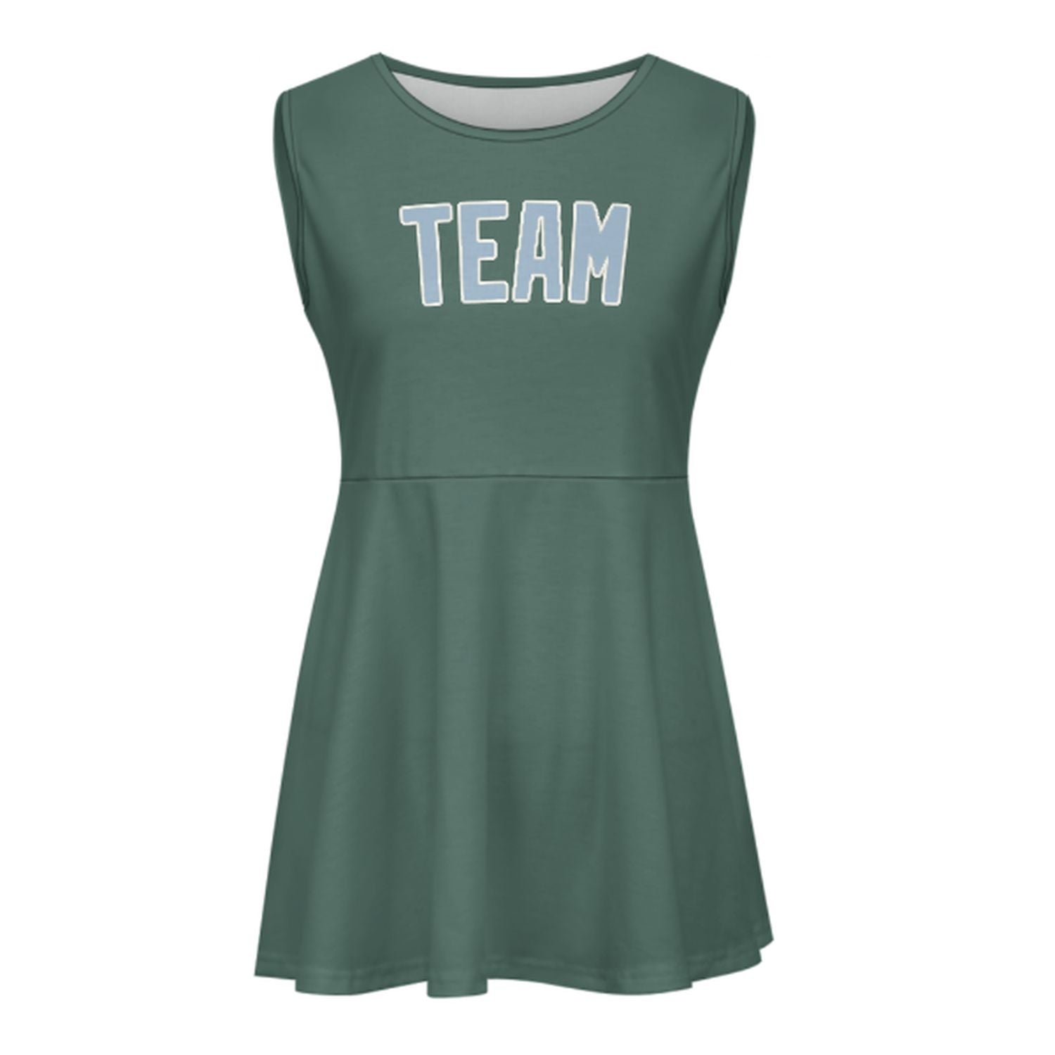 Abito da cheerleader personalizzato azzurro-verde acqua