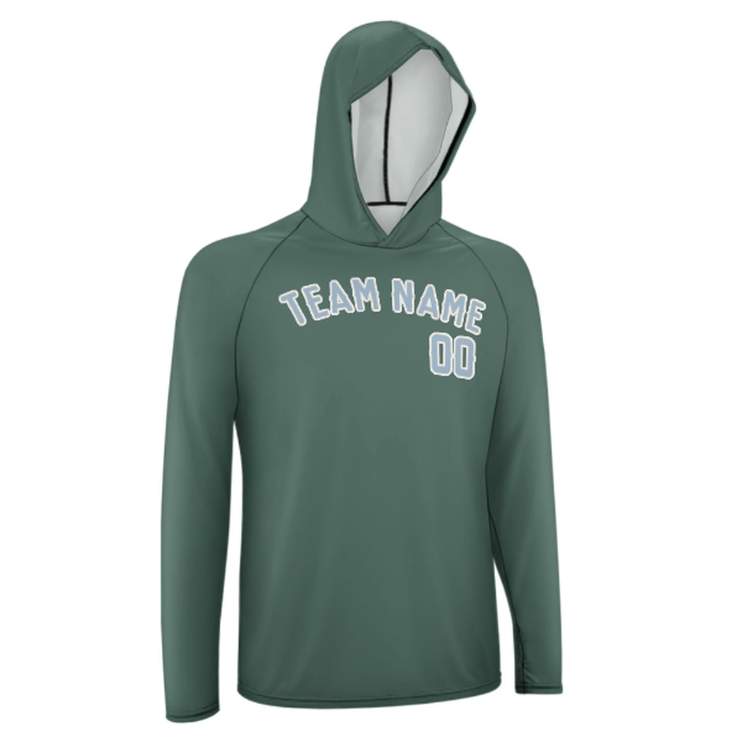 Na míru na míru modro-zelené světle modré UV-hoodie