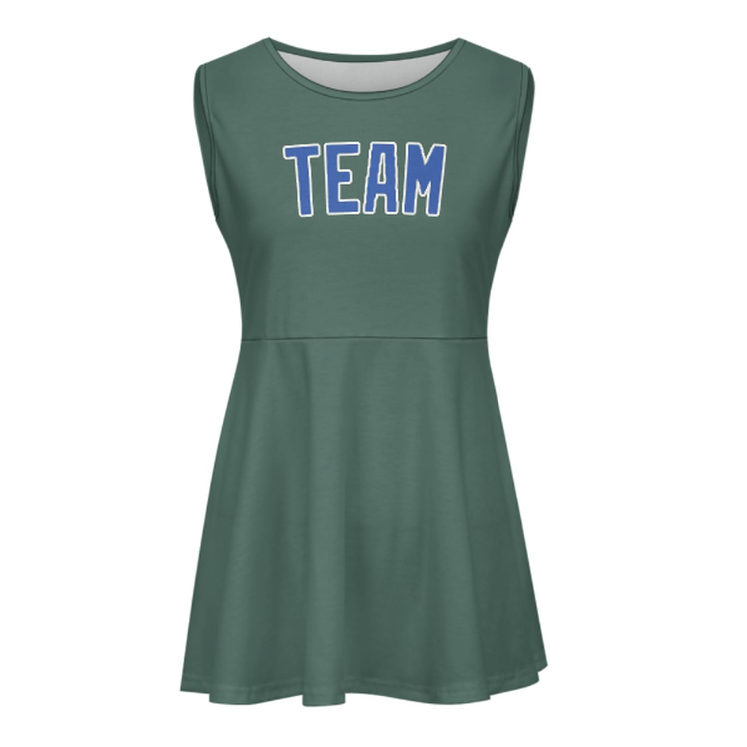 Abito da cheerleader personalizzato blu cielo e verde acqua