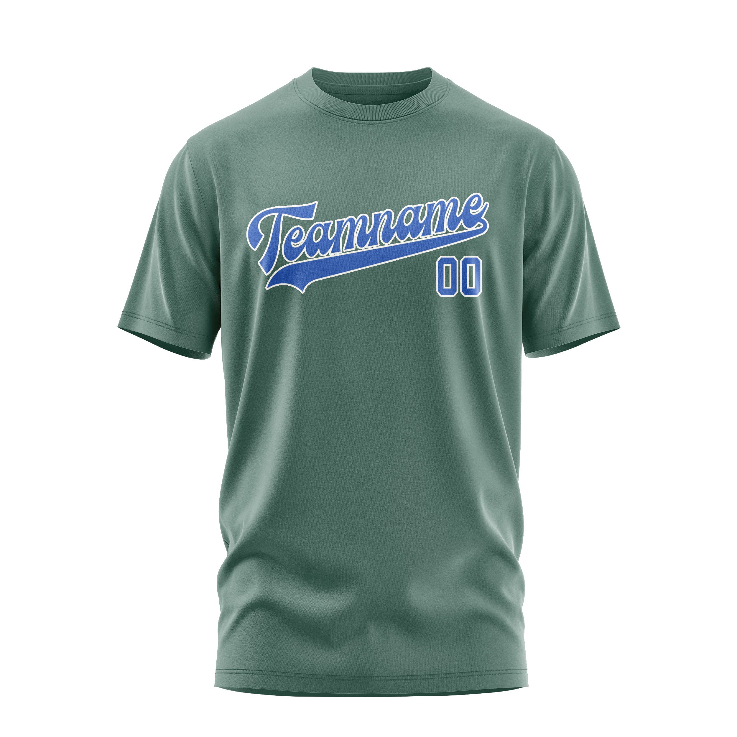 Maßgeschneidertes Blaugrün Himmelblau T-Shirt