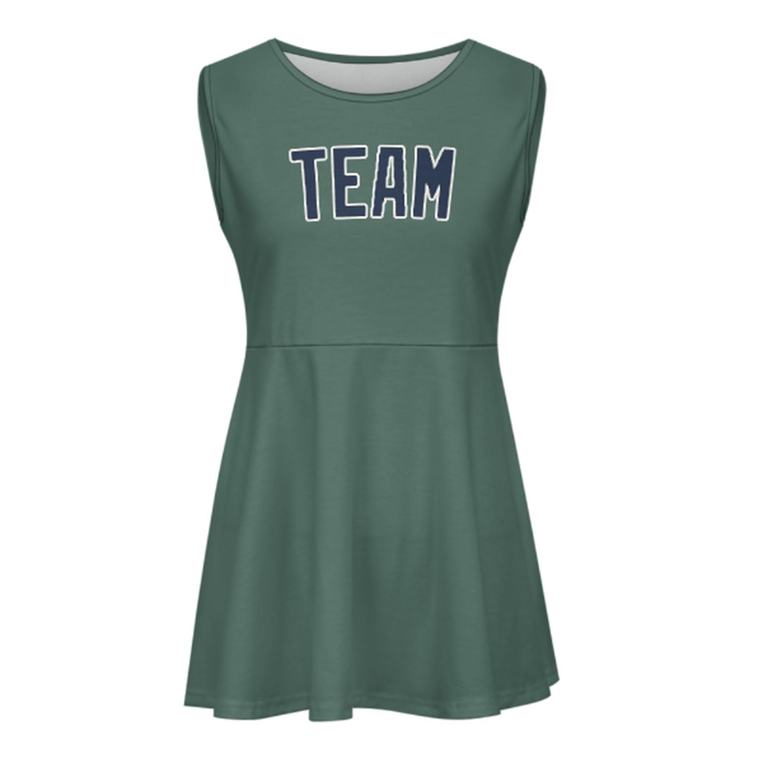 Abito da cheerleader blu navy e verde acqua personalizzato