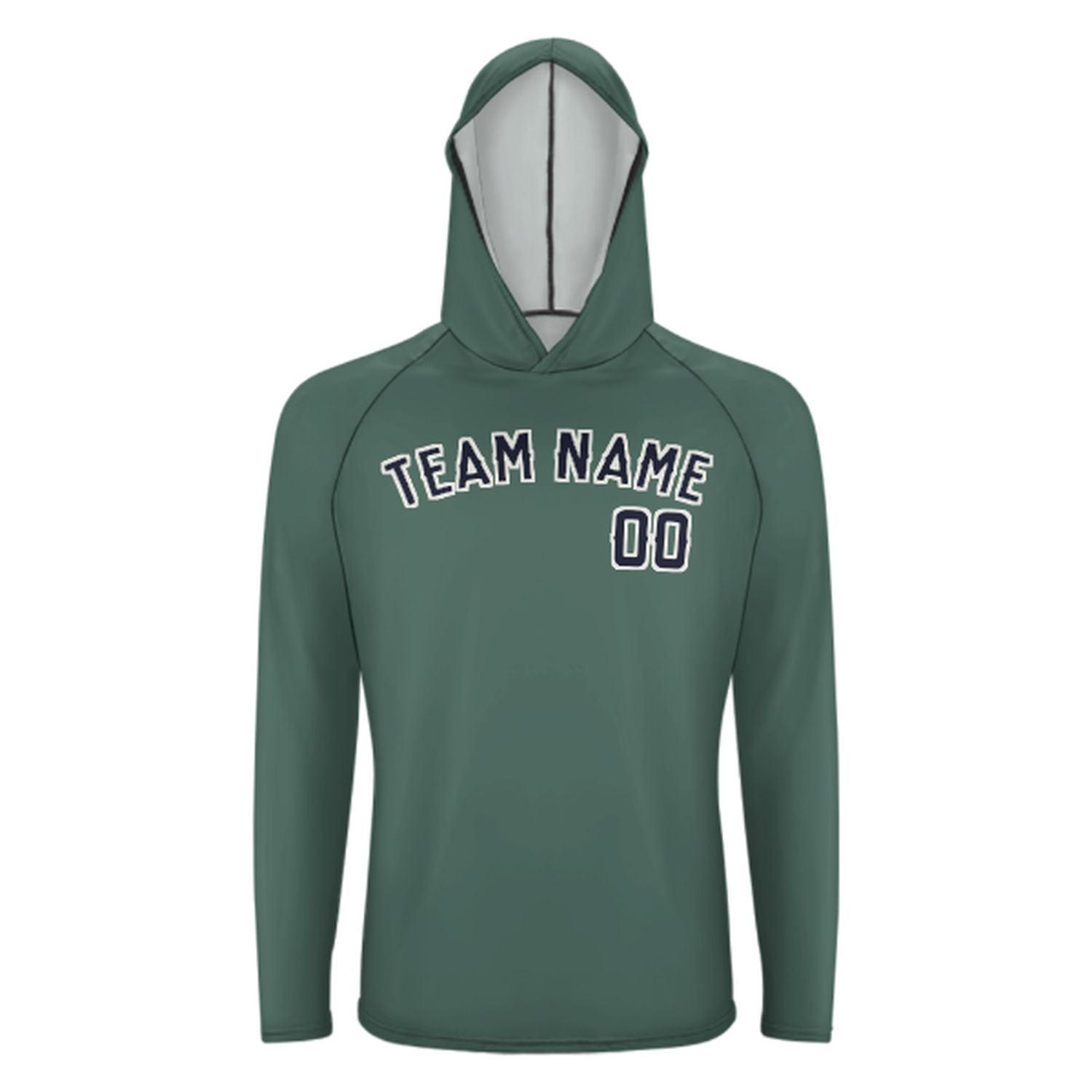 Na míru na míru modro-zelené ocelové modré UV-hoodie