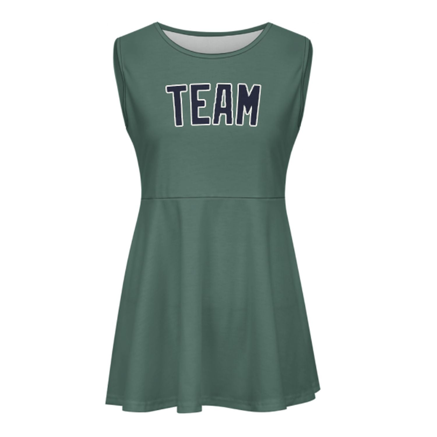 Abito da cheerleader personalizzato blu acciaio e verde acqua
