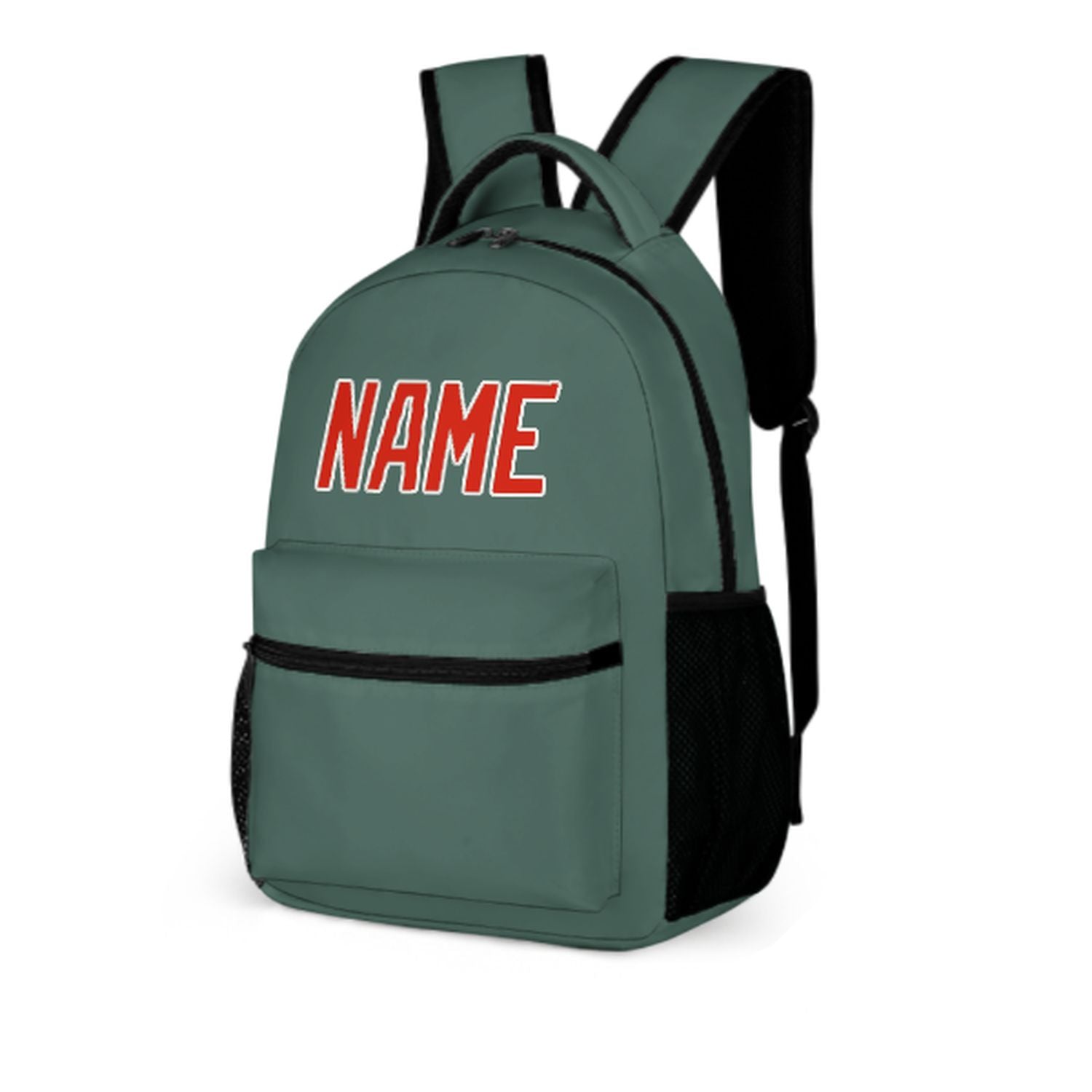 Zaino personalizzato per bambini color verde acqua, arancione e rosso