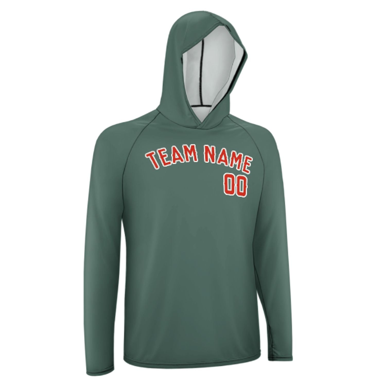 Na míru na míru modro-zelené oranžově červené UV-hoodie