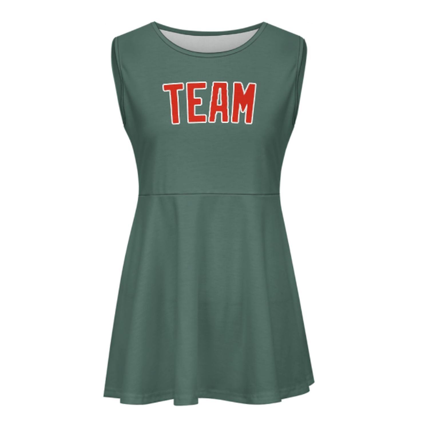 Abito da cheerleader rosso-arancio verde acqua fatto su misura