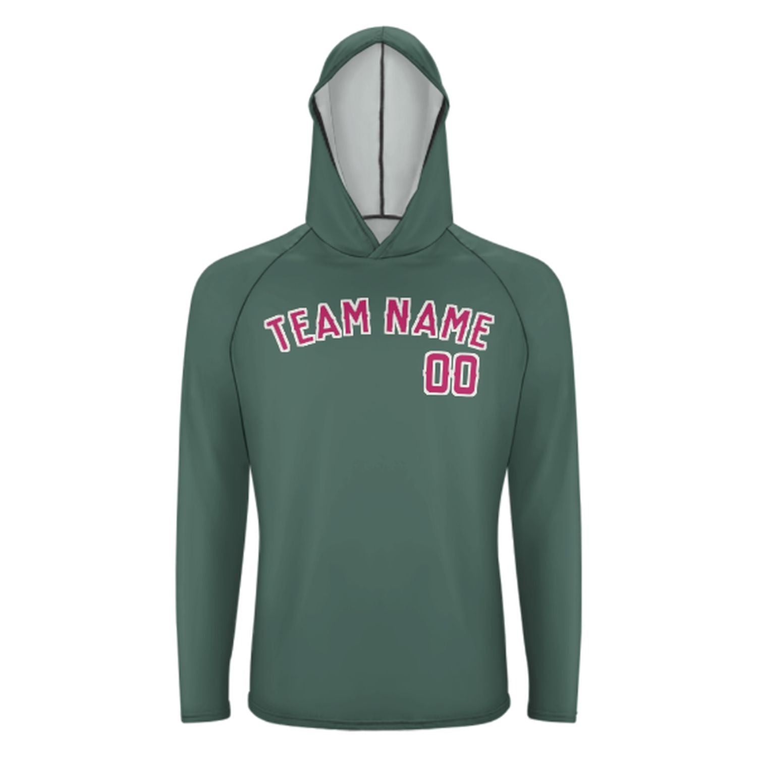 Na míru na míru modro-zelené růžové UV-hoodie