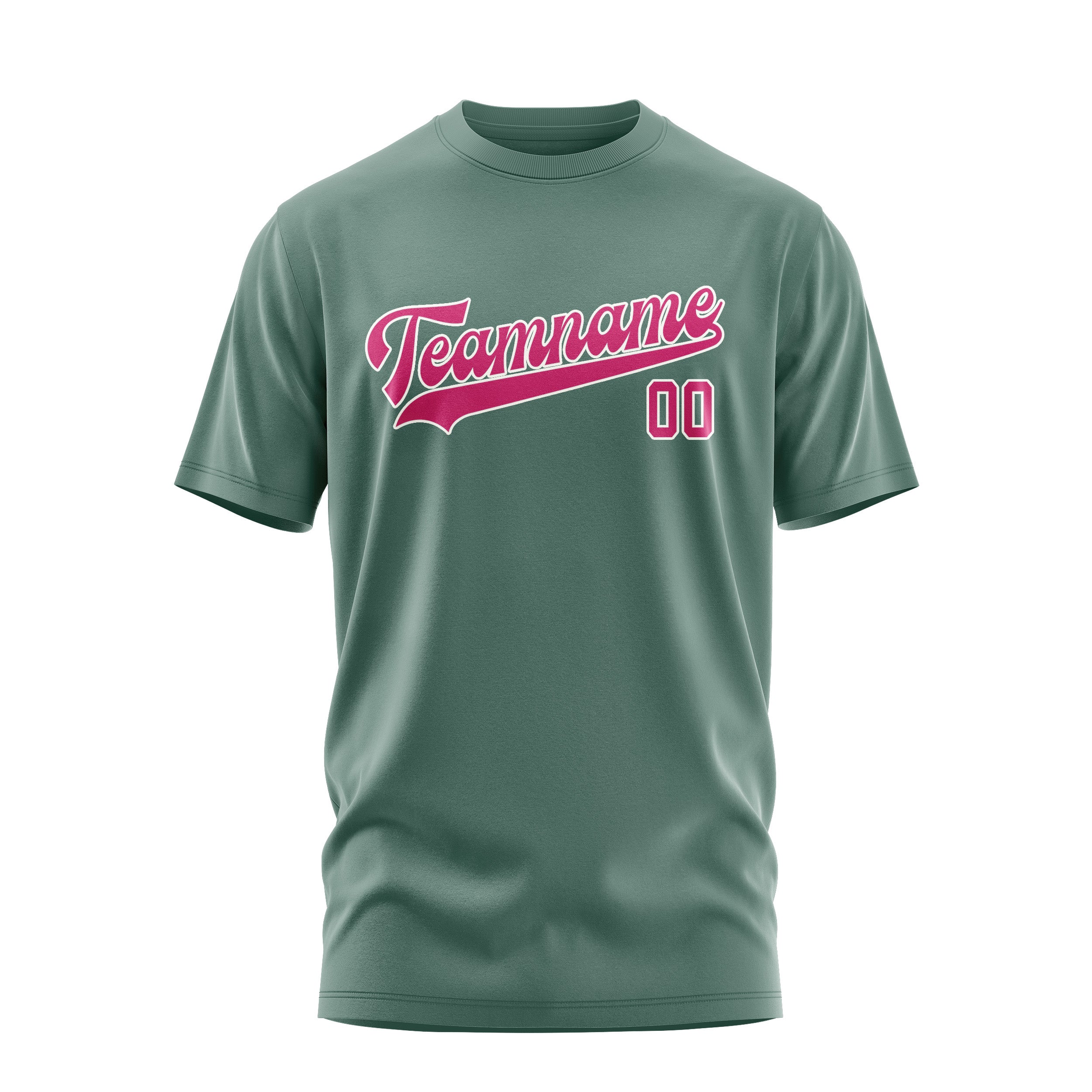 Maßgeschneidertes Blaugrün Rosarot T-Shirt