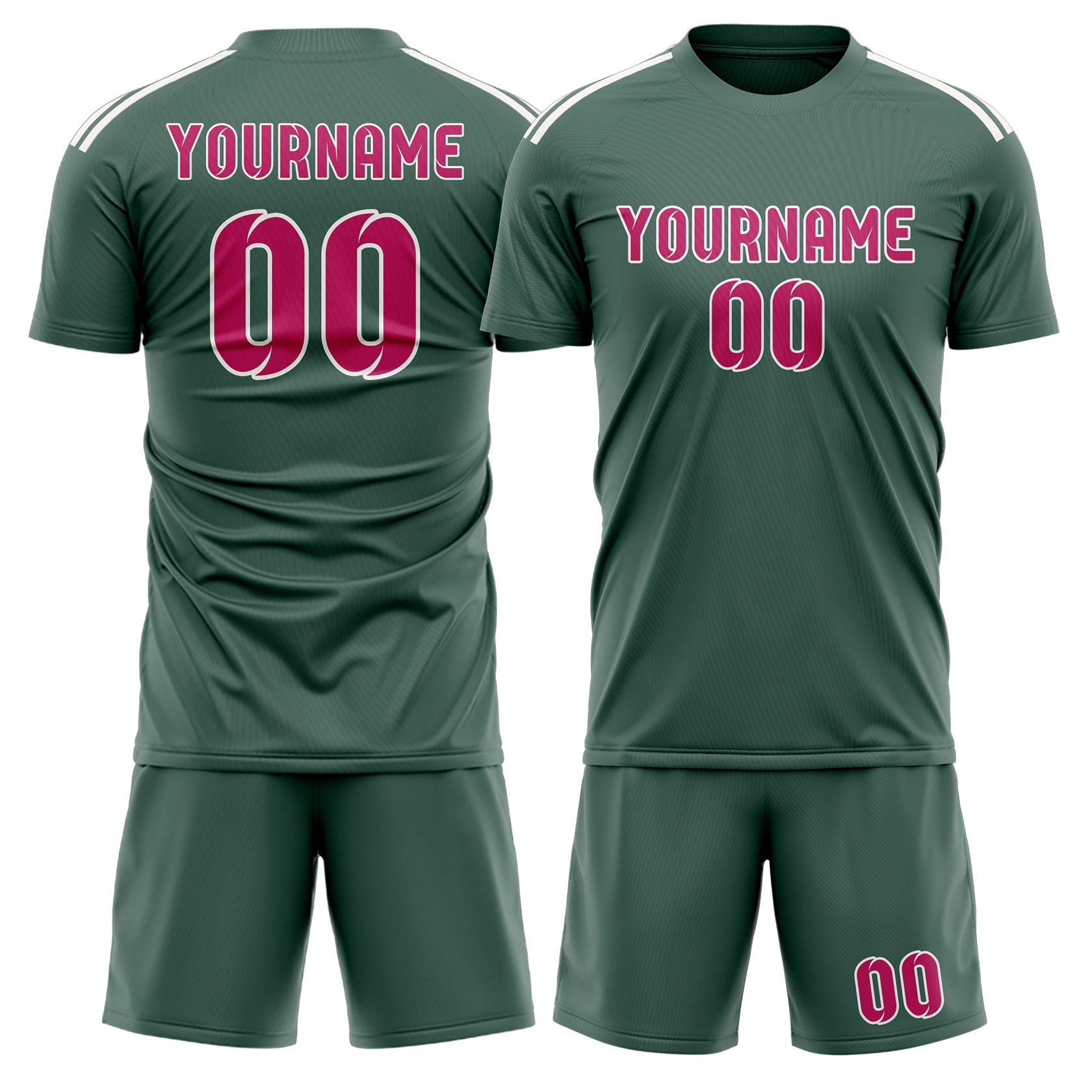 Maßgeschneidertes Professionelles Blaugrün Rosarot Fußballtrikot-Set