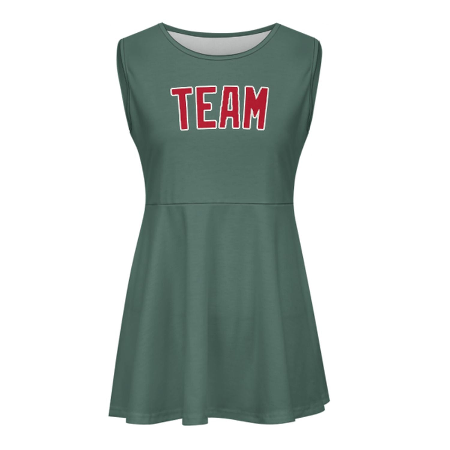 Abito da cheerleader rosso-verde acqua personalizzato