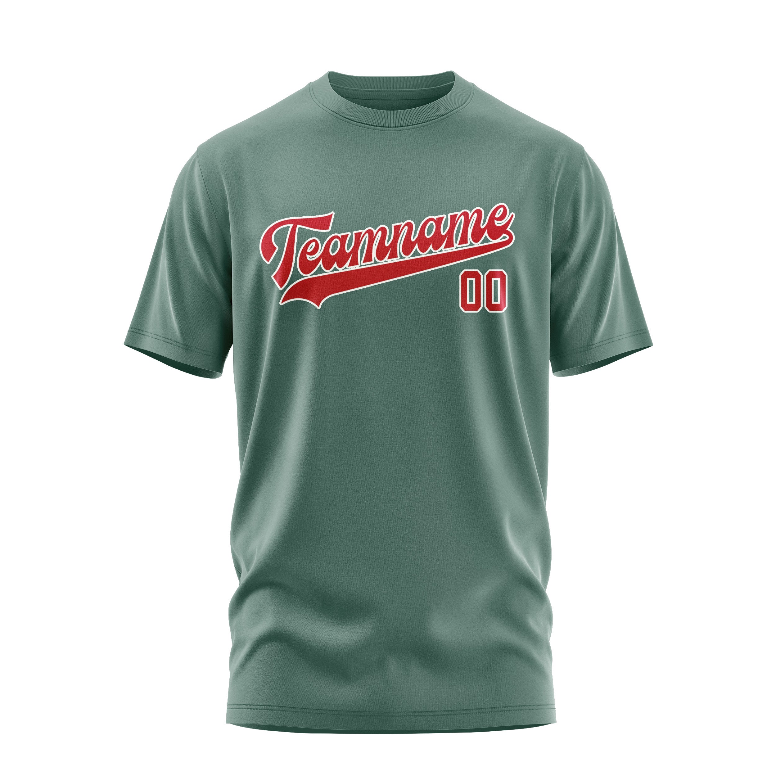 Maßgeschneidertes Blaugrün Rot T-Shirt