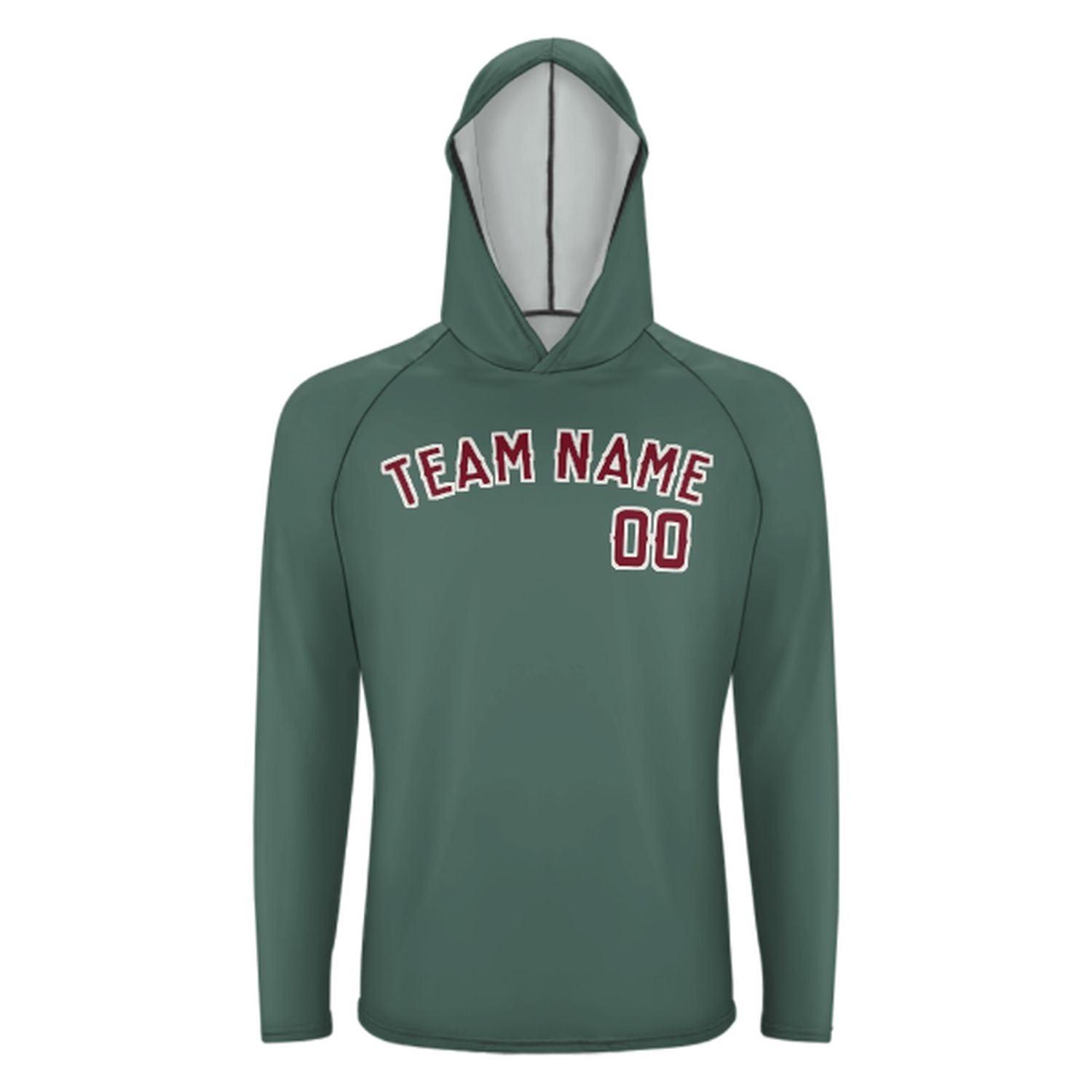 Na míru na míru modro-zelené karmesinrot UV-hoodie