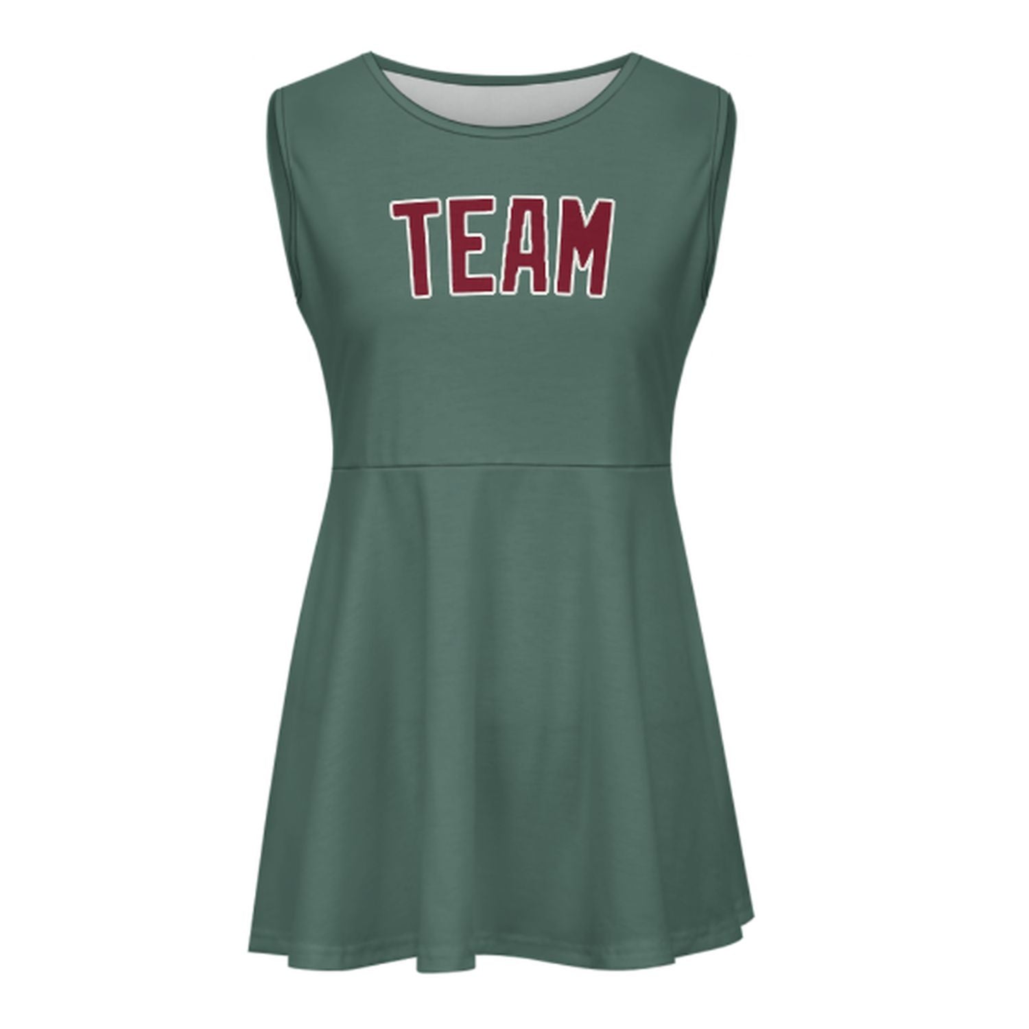 Abito da cheerleader color verde acqua e cremisi su misura