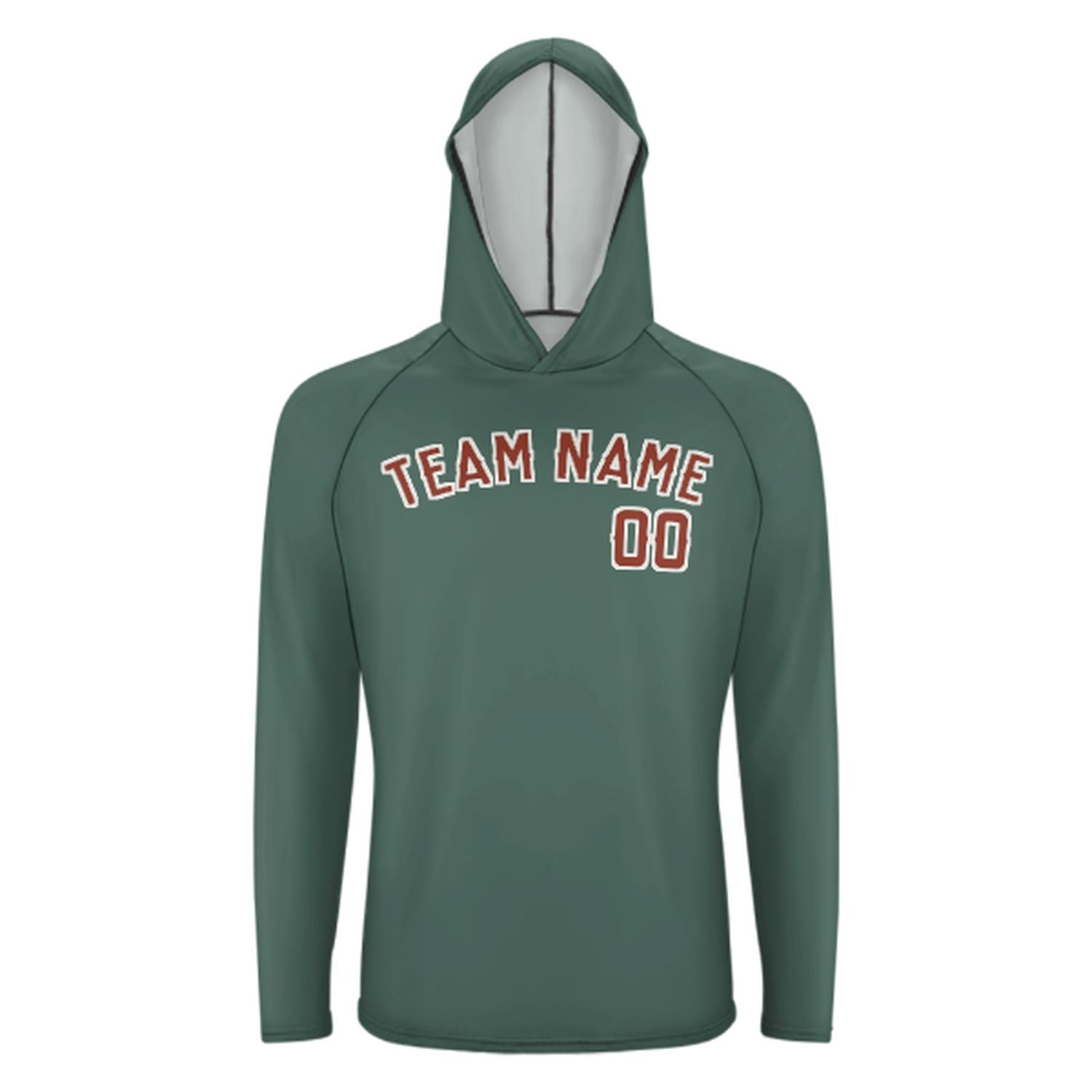 Na míru modro-zelené korálové červené UV-hoodie