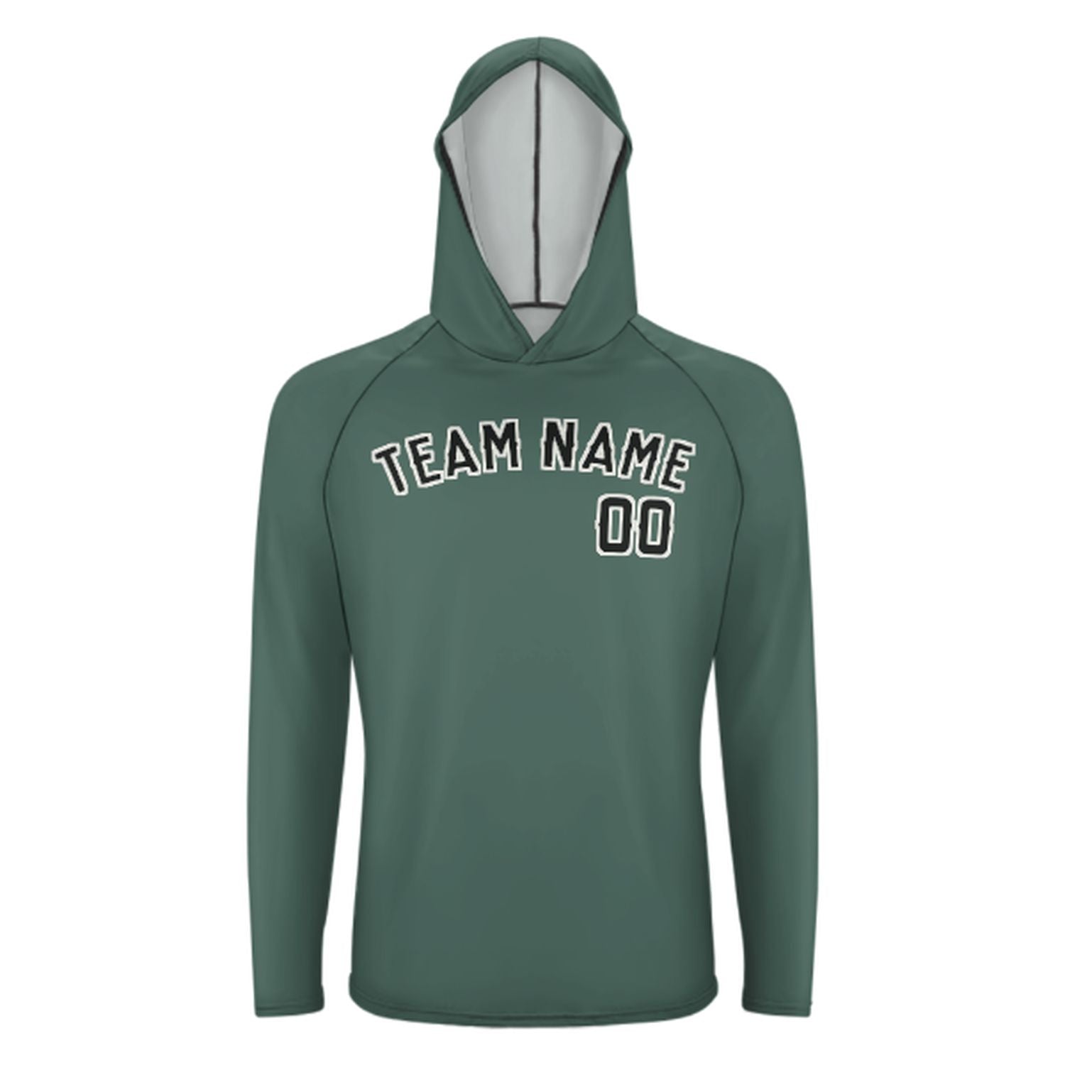 Na míru na míru modro-zelené černé UV-hoodie
