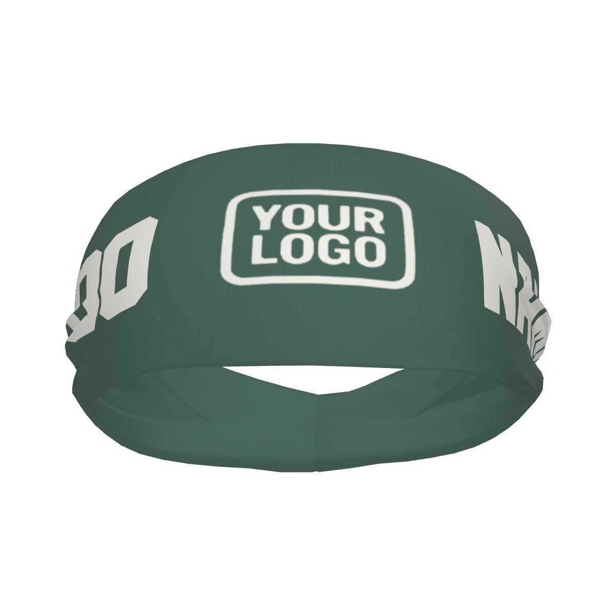 Fascia sportiva personalizzata bianco-verde acqua