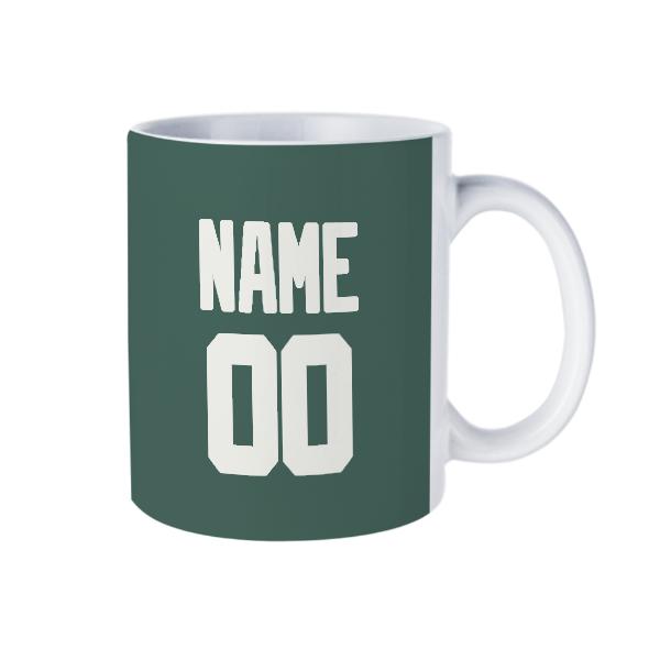 Tazza bianca e verde acqua personalizzata