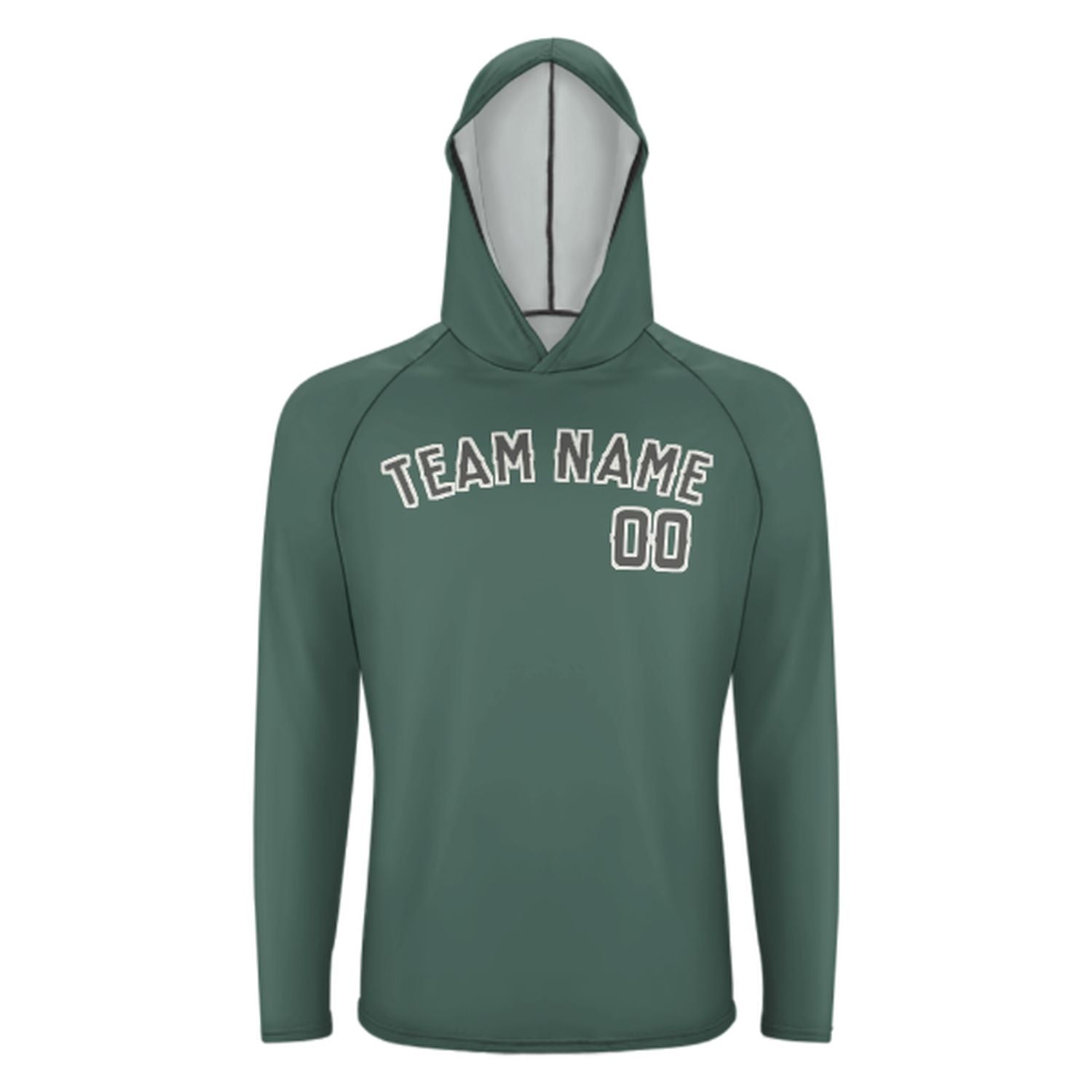 Na míru na míru modrozelená tmavě šedá UV-hoodie