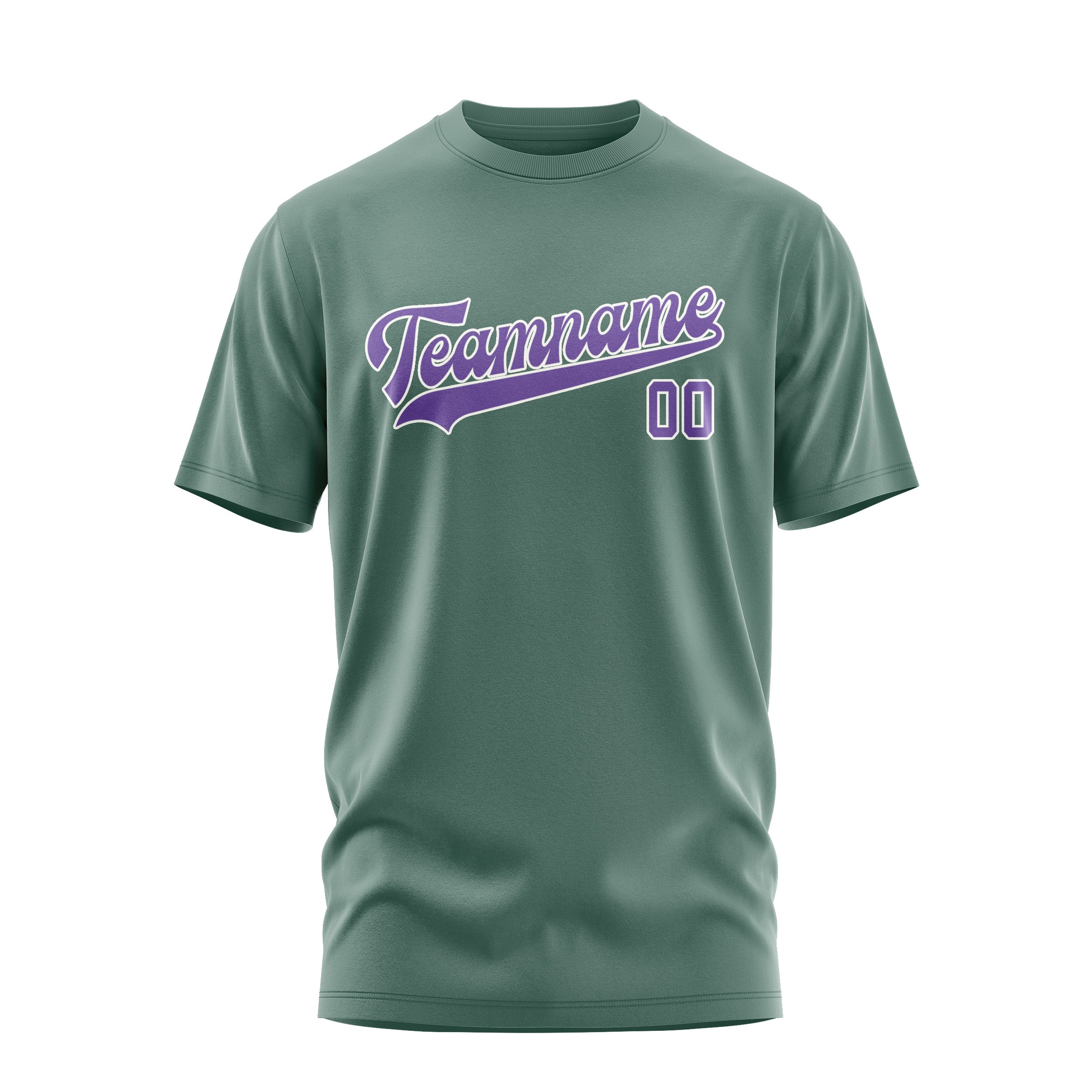 Maßgeschneidertes Blaugrün Lavendel T-Shirt